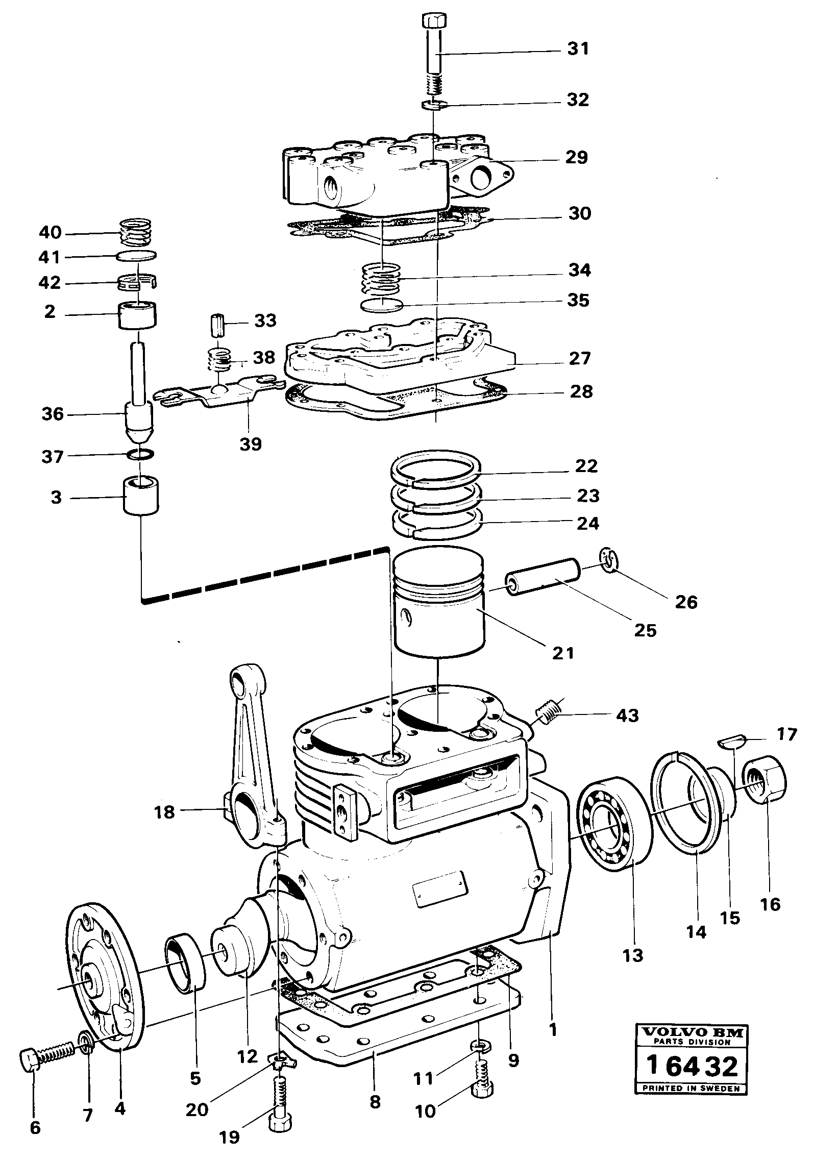 Схема запчастей Volvo 5350 5350 - 20376 Air compressor 