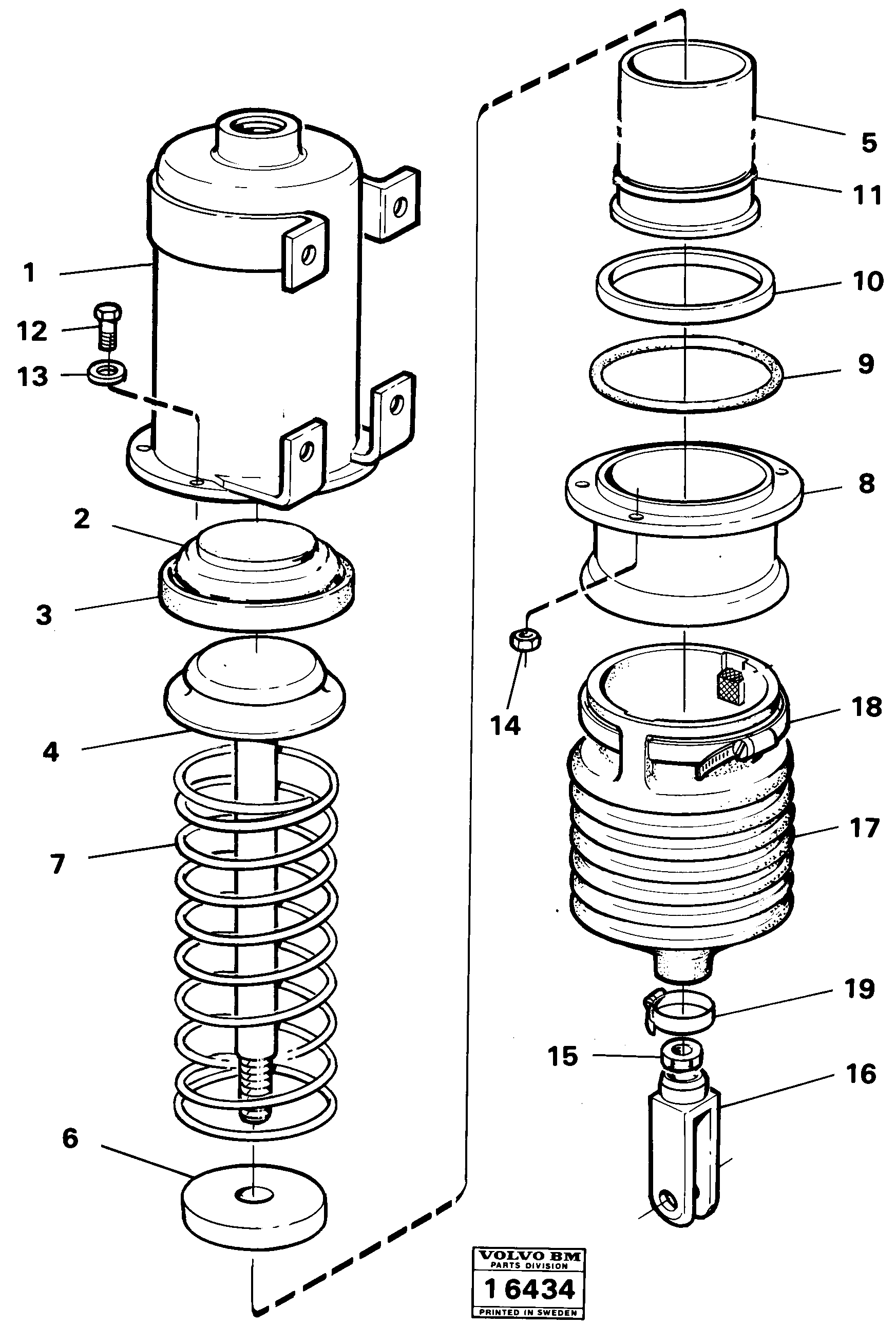 Схема запчастей Volvo 5350 5350 - 23371 Brake cylinder prod nr 37000 Tillv.nr.-1616 