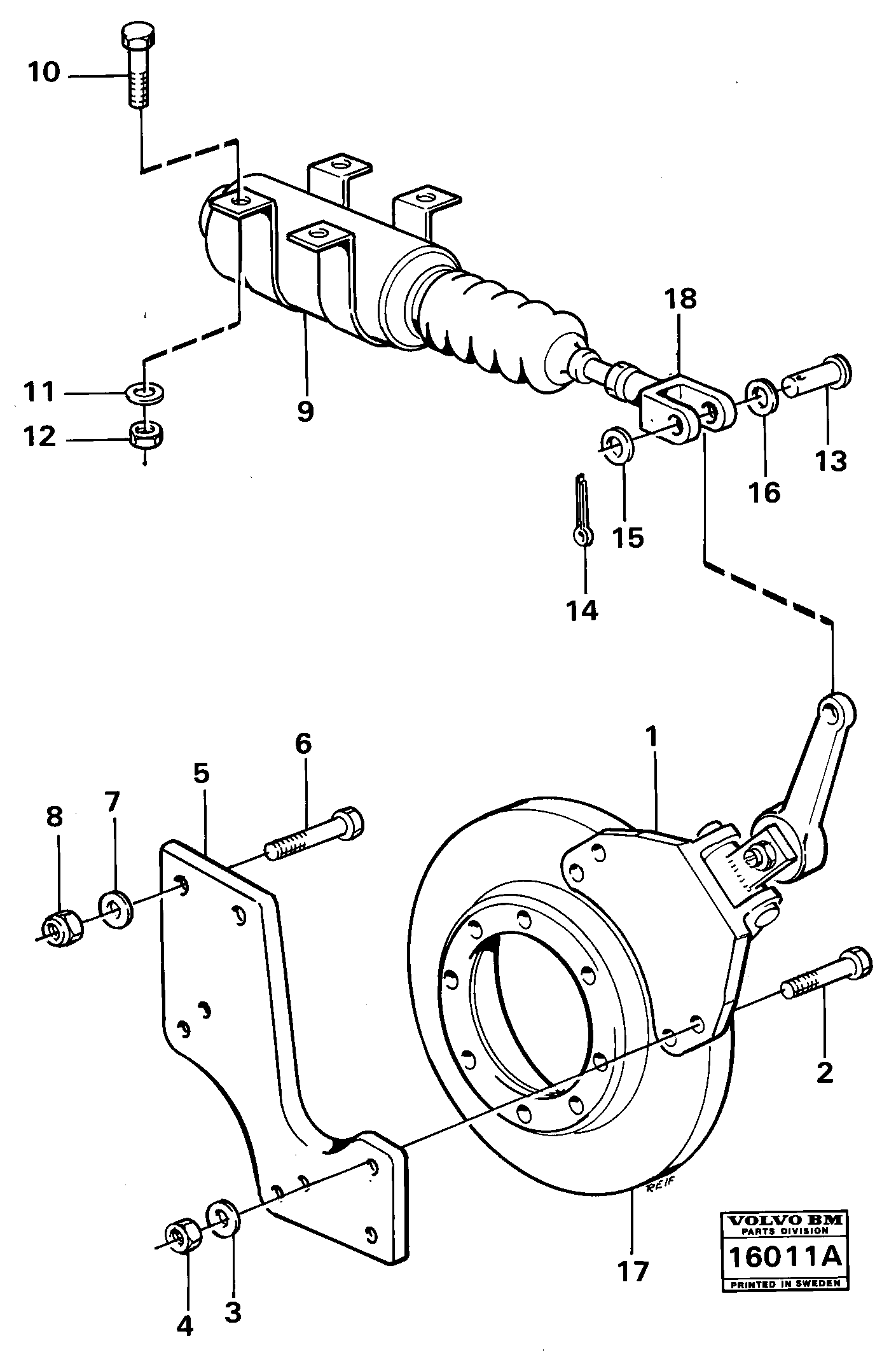 Схема запчастей Volvo 5350 5350 - 24375 Universal joint brake tillv nr -1616 