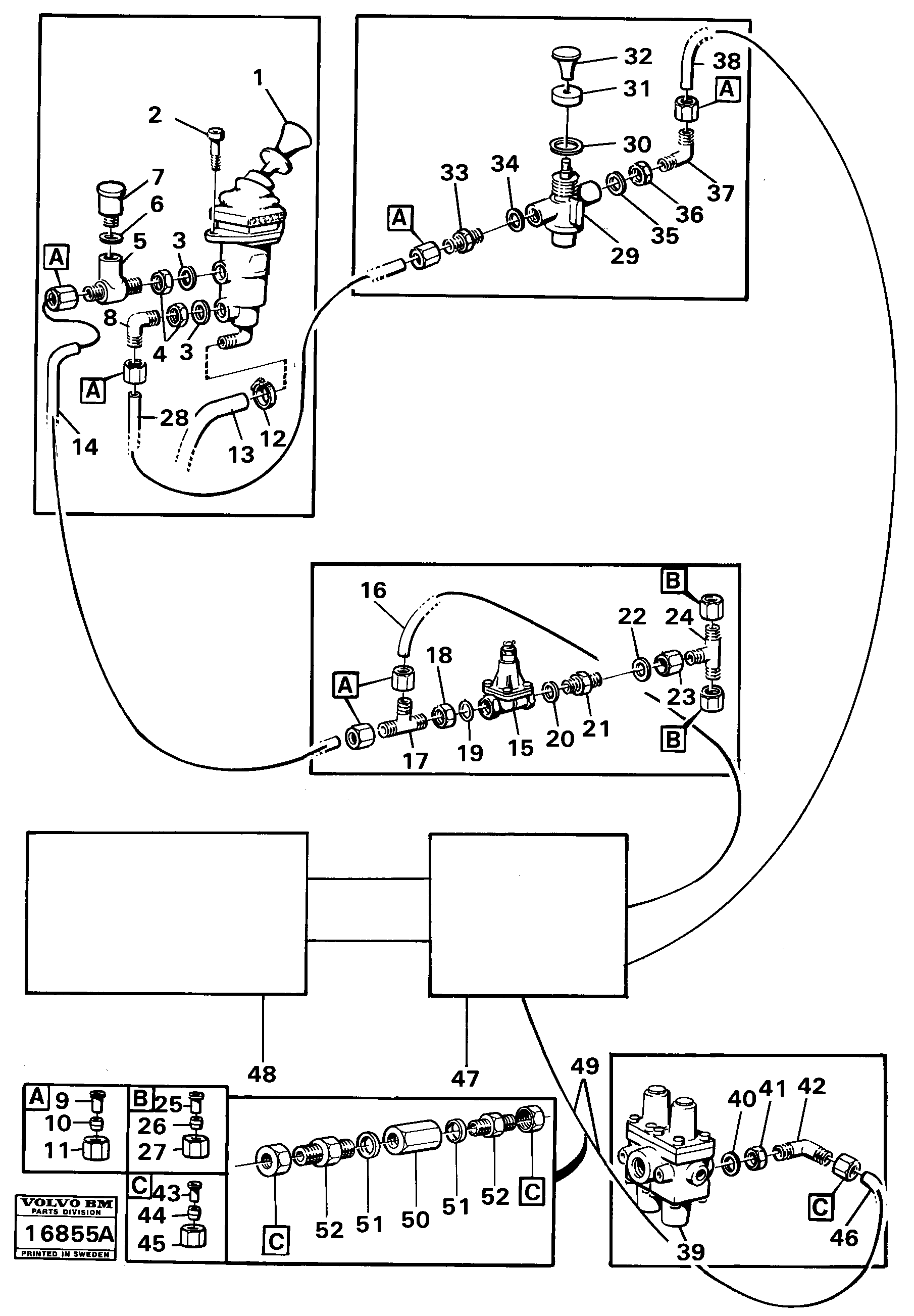 Схема запчастей Volvo 5350 5350 - 83823 Parking brake, tractor tillv nr -1616 