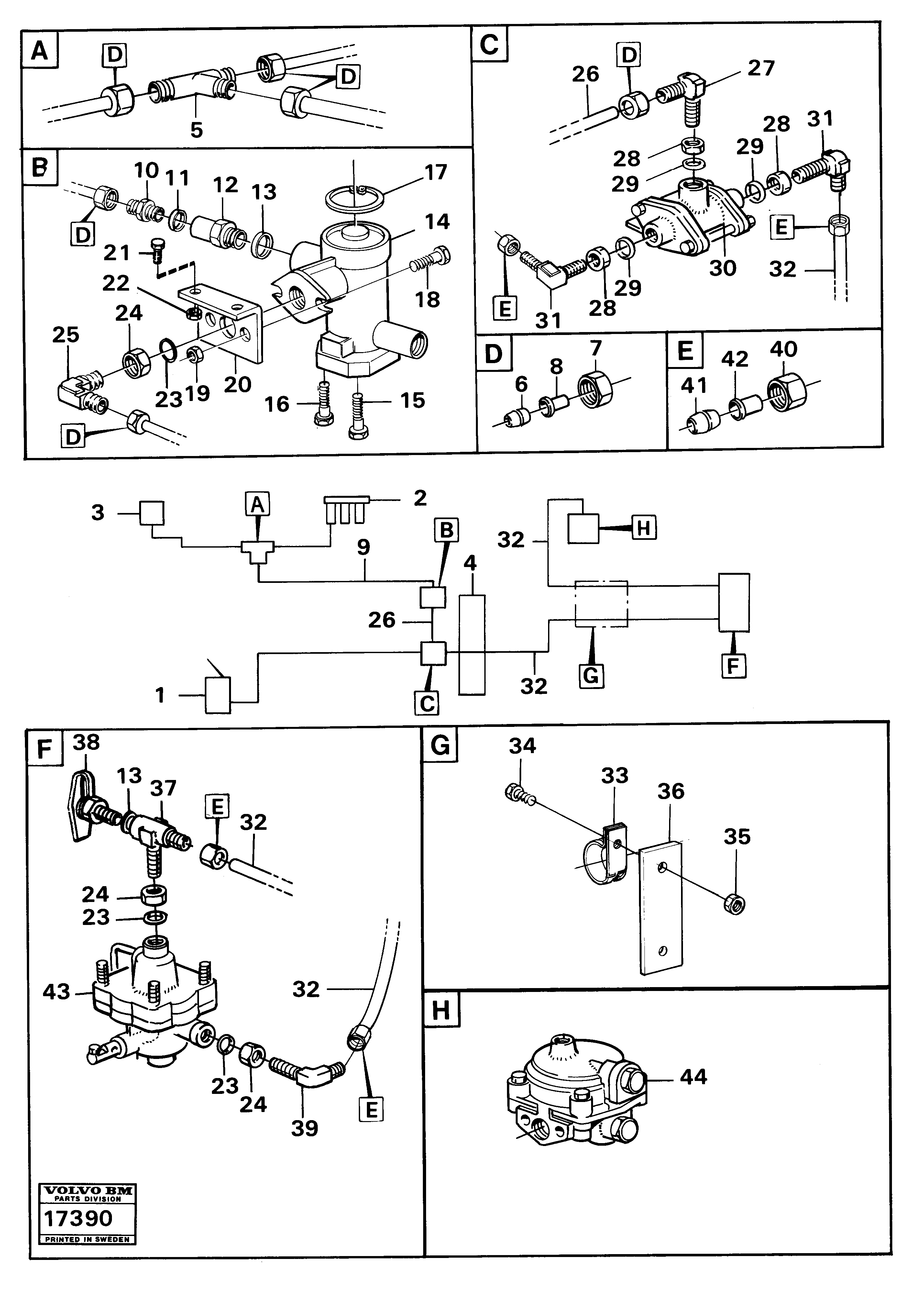 Схема запчастей Volvo 5350 5350 - 85965 Eg-brake equipment 99454 