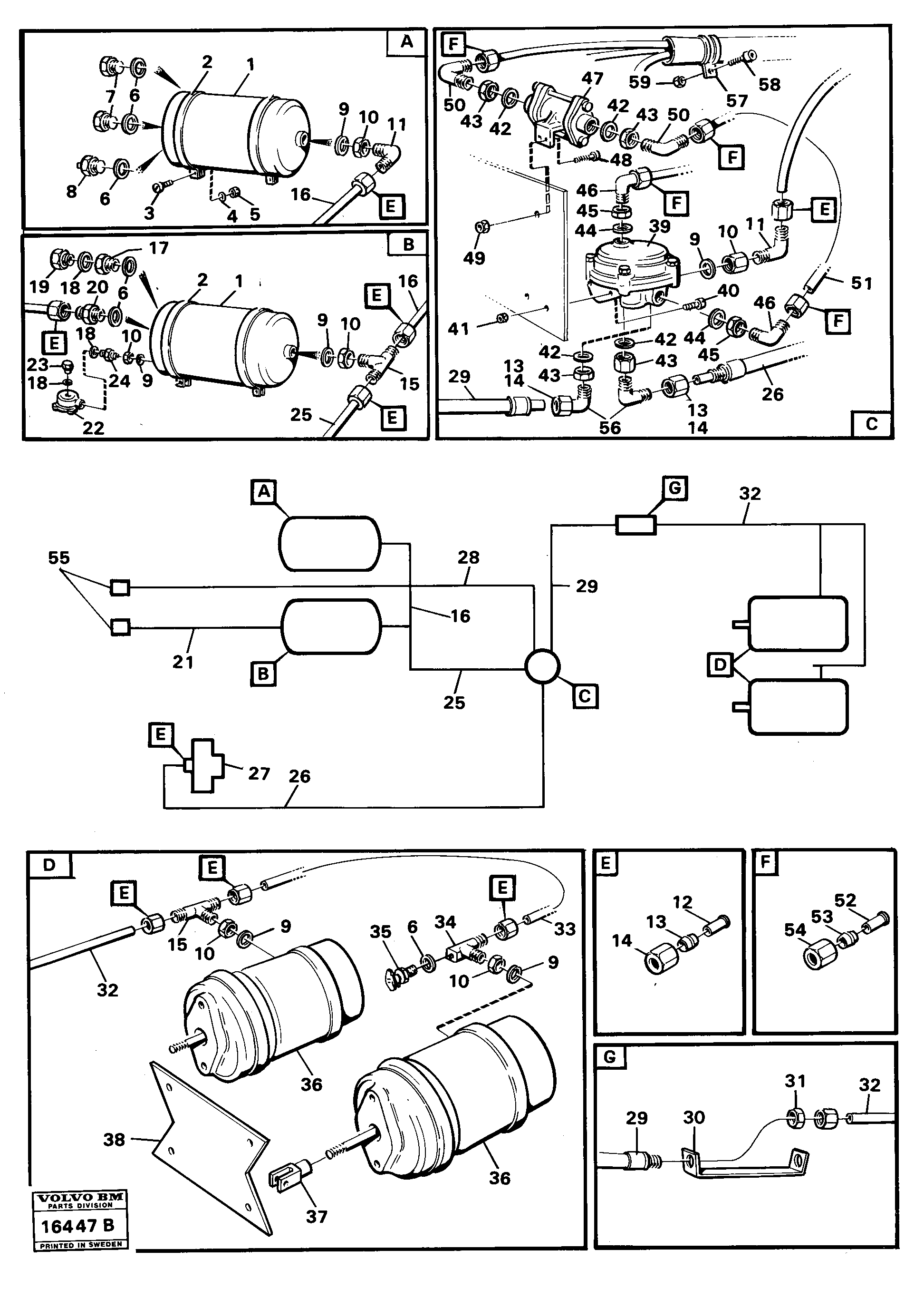 Схема запчастей Volvo 5350 5350 - 89326 Brake circuit1,trailer tillv nr -1194 
