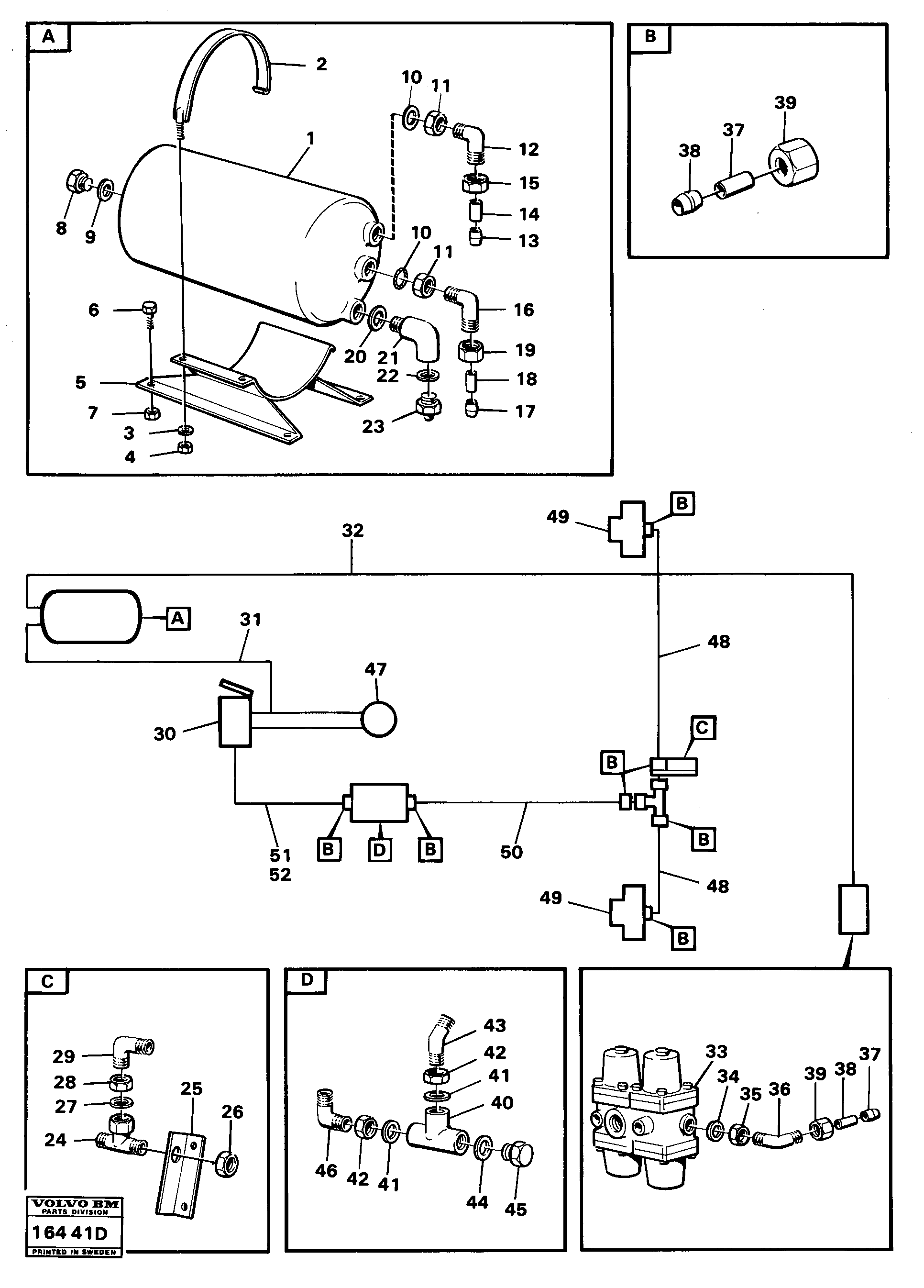 Схема запчастей Volvo 5350 5350 - 89616 Brake system 2 tillv nr -1616 