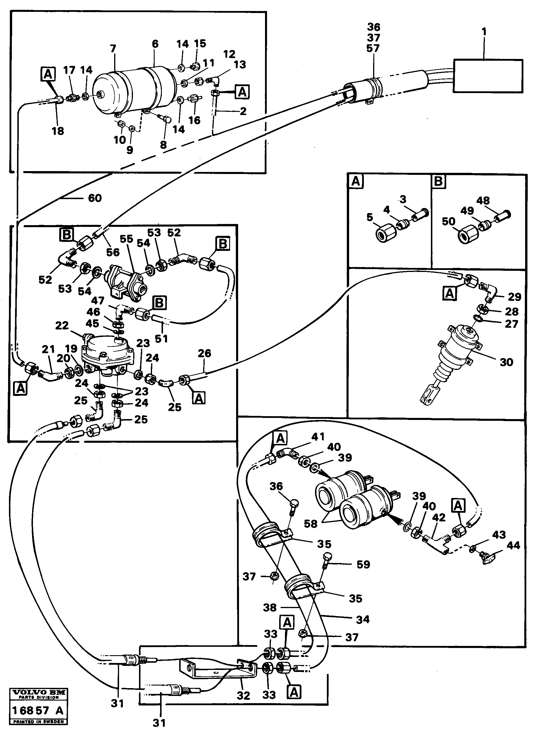 Схема запчастей Volvo 5350 5350 - 90901 Parking brake,trailer tillv nr 1195-1616 