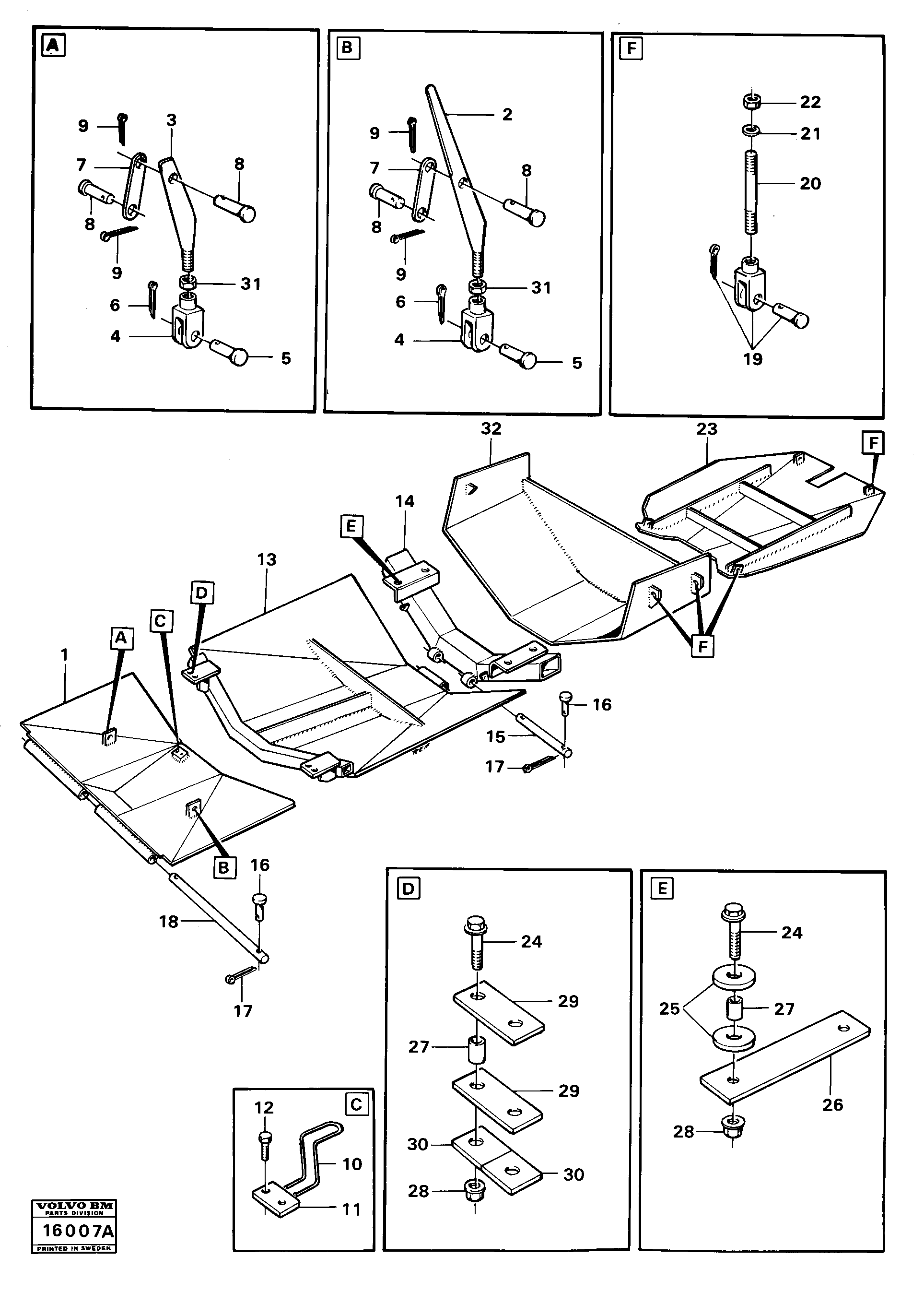 Схема запчастей Volvo 5350 5350 - 2123 Guard plates tillv nr -1616 