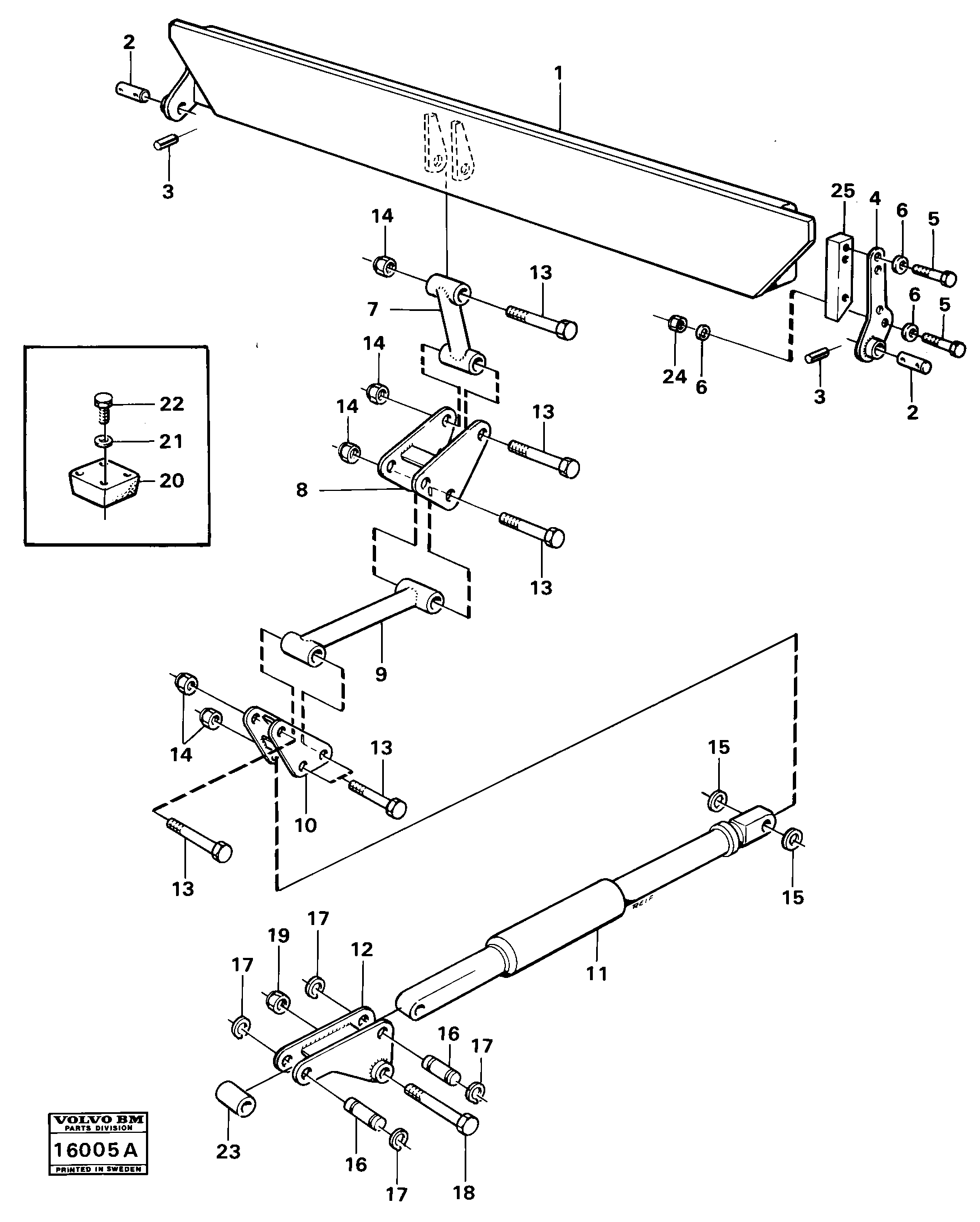 Схема запчастей Volvo 5350 5350 - 2125 Rear flap, mechanical 98491 