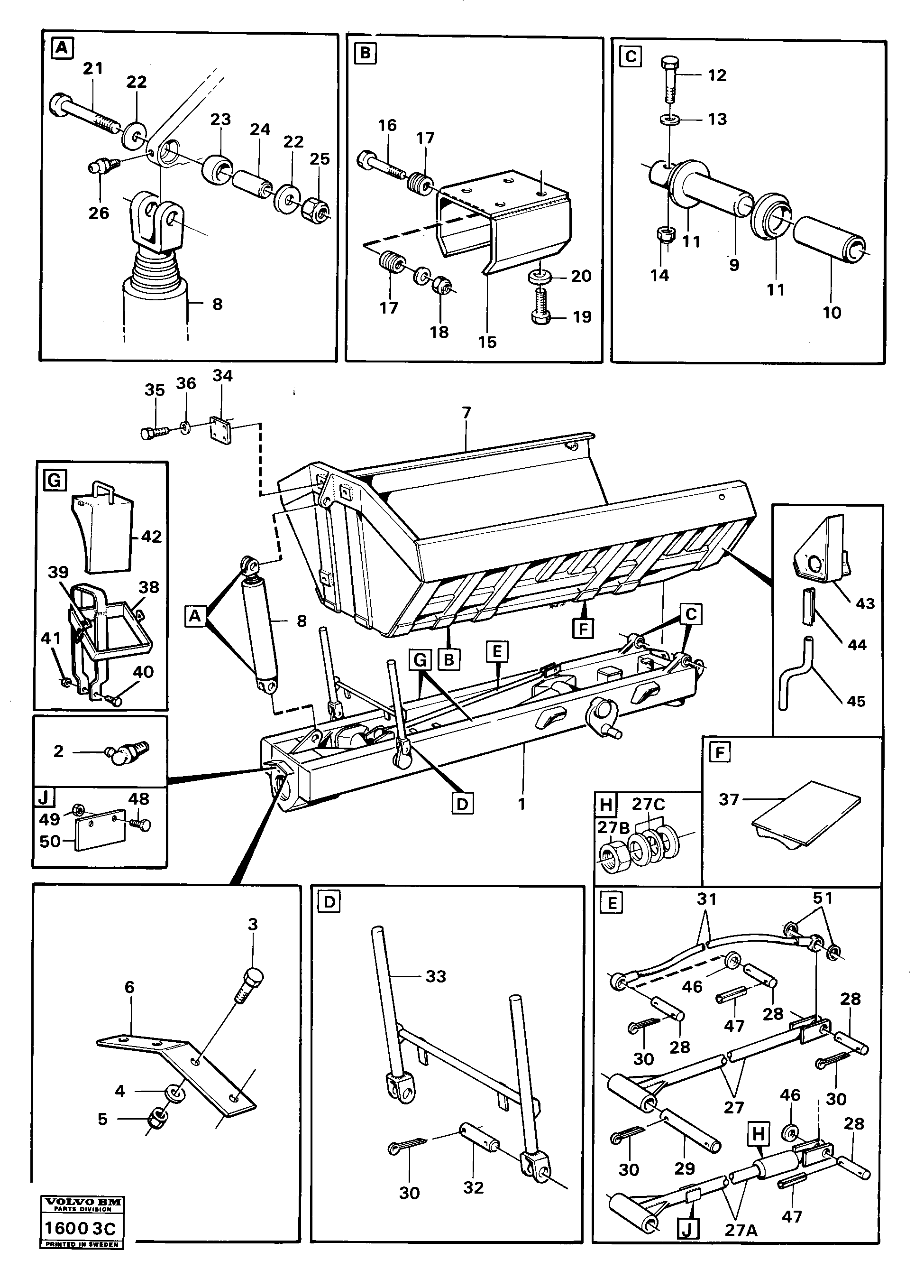 Схема запчастей Volvo 5350 5350 - 84118 Trailer frame and trailer body 