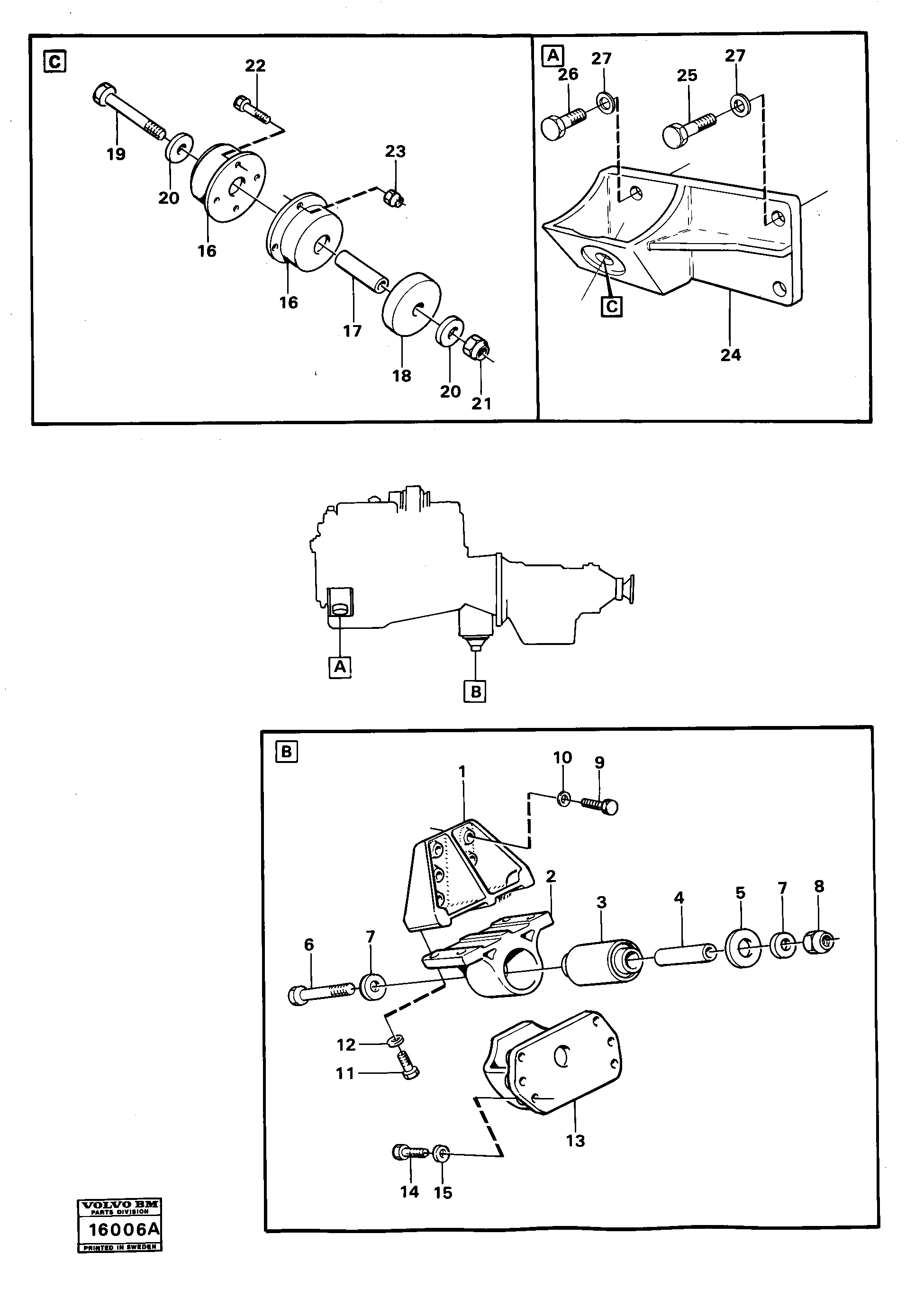 Схема запчастей Volvo 5350 5350 - 90839 Установка двигателя 