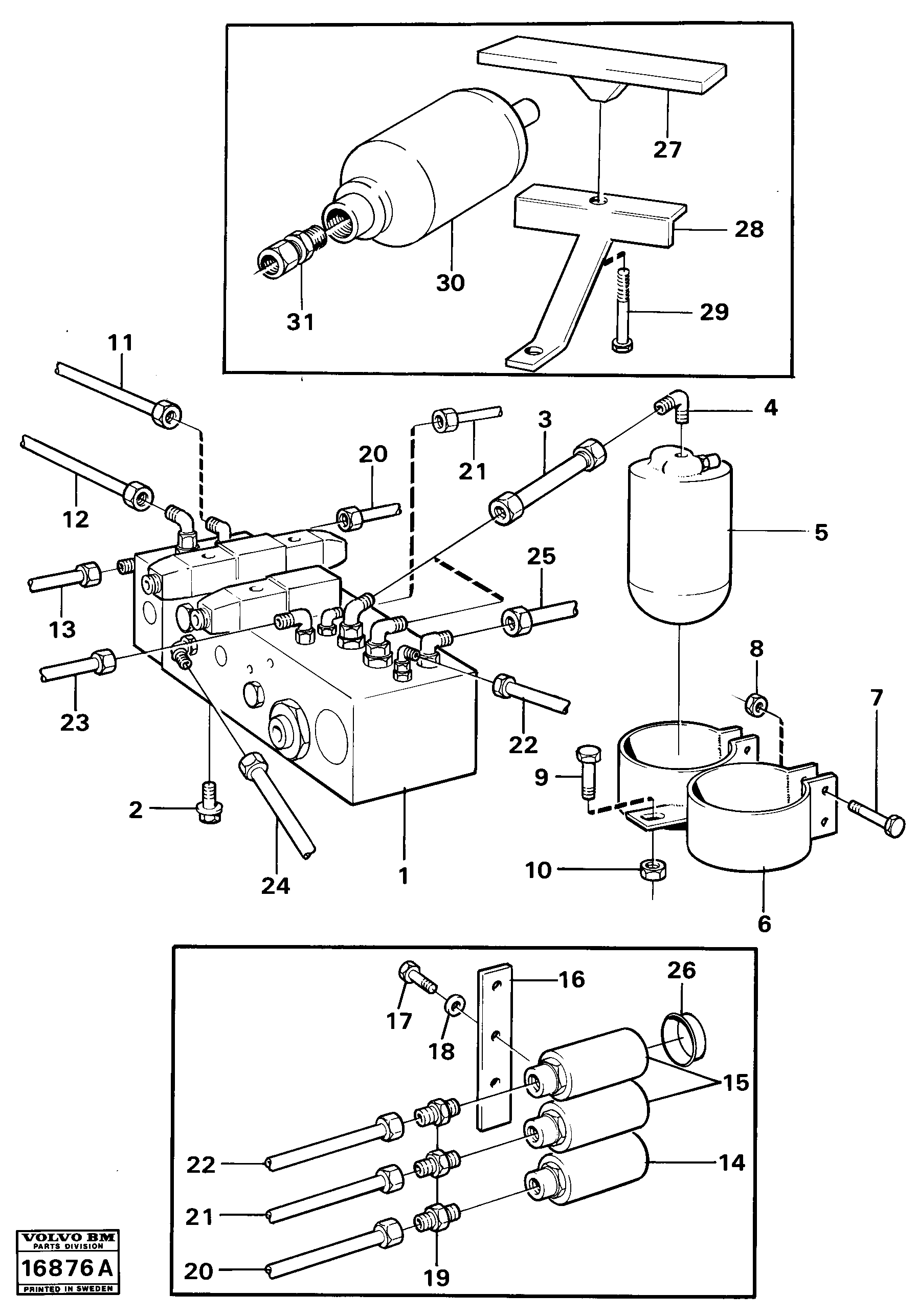 Схема запчастей Volvo 5350 5350 - 104035 Valve with fitting parts 