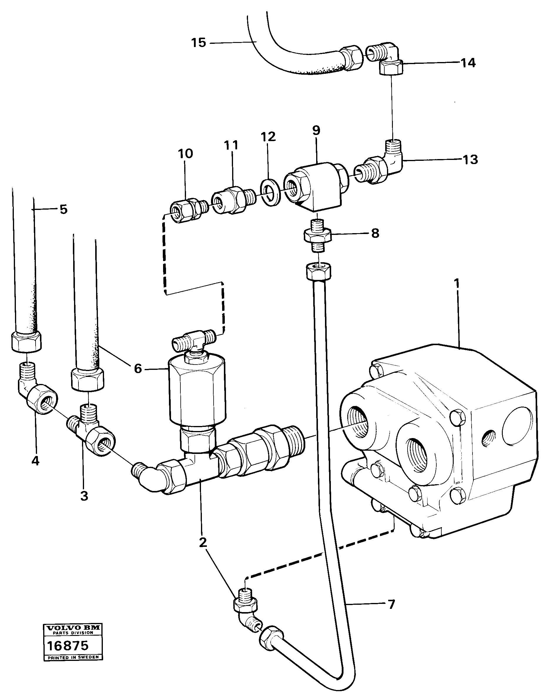 Схема запчастей Volvo 5350 5350 - 34573 Connection to pump 