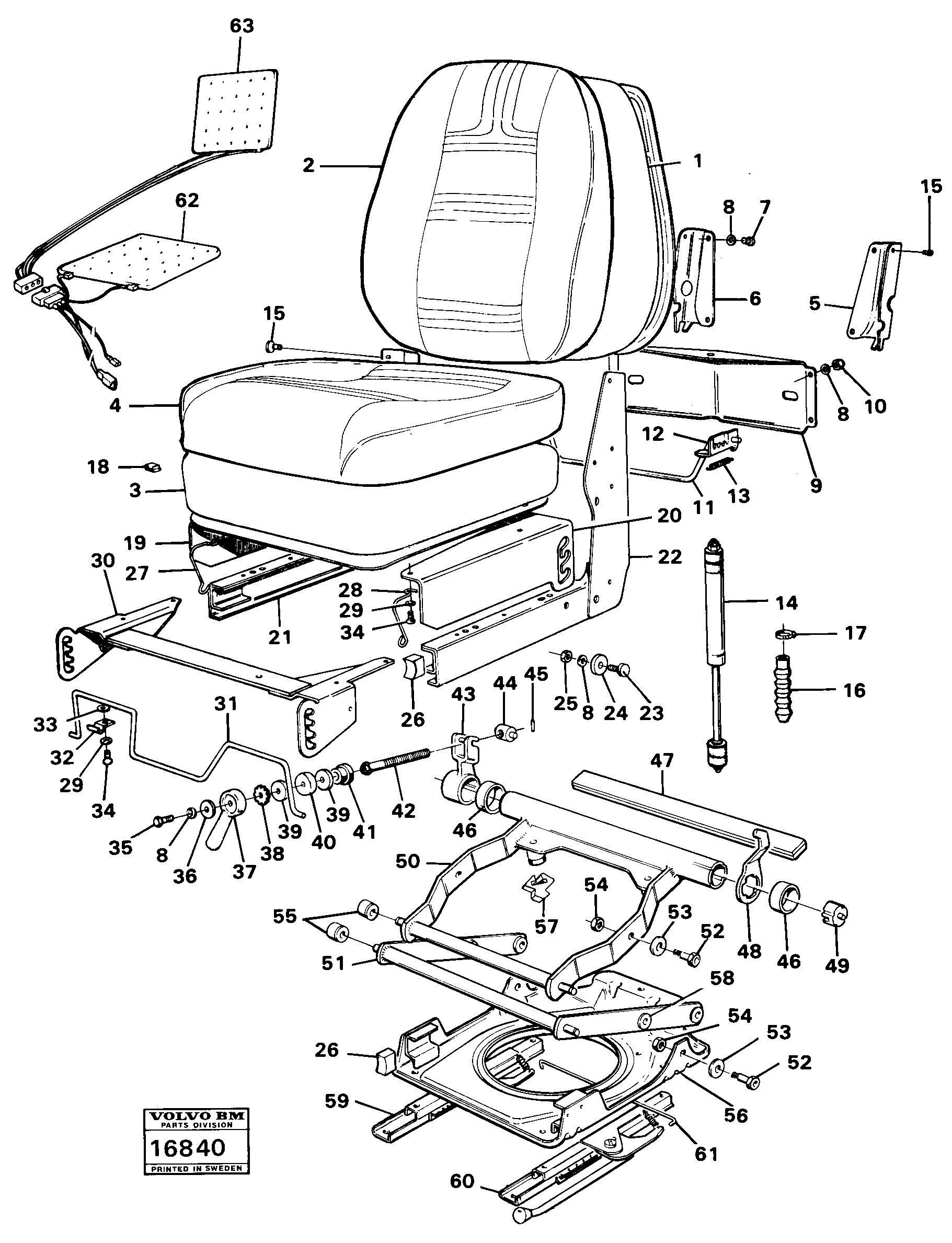 Схема запчастей Volvo 5350 5350 - 24888 Operators seat 