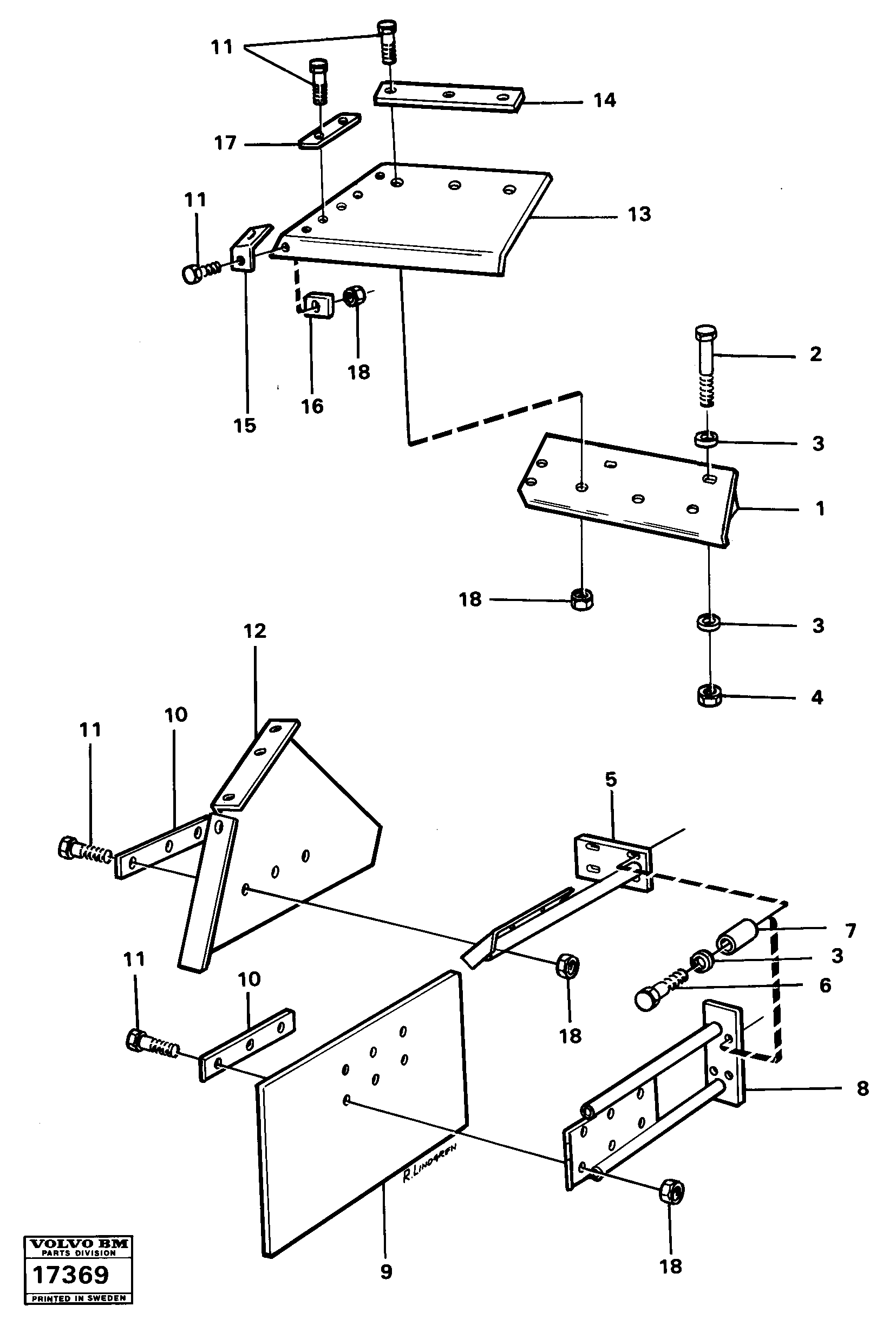 Схема запчастей Volvo 5350 5350 - 29888 Mudguards,rear. off road. 99694,99695 