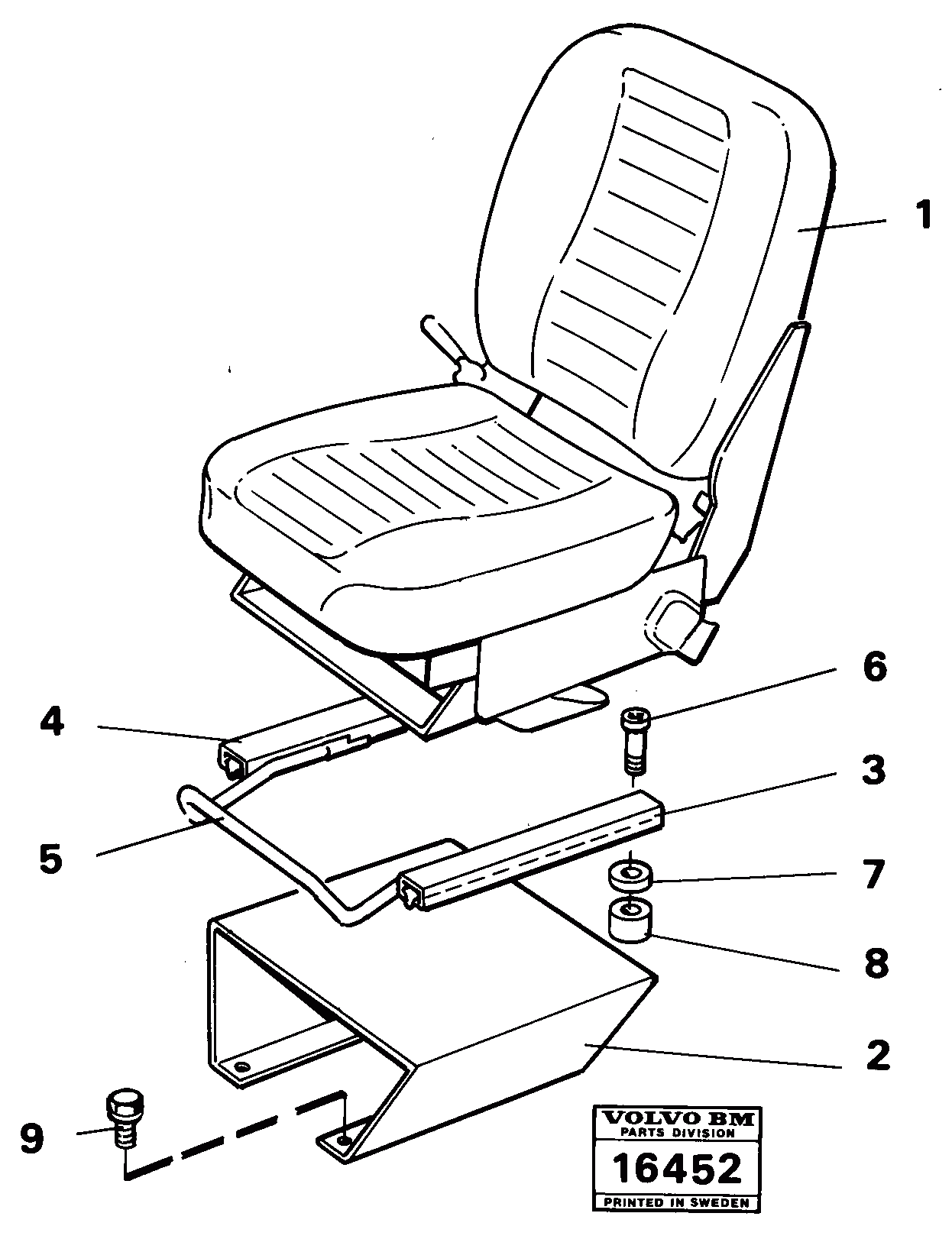 Схема запчастей Volvo 5350 5350 - 32139 Operator seat with fitting parts 