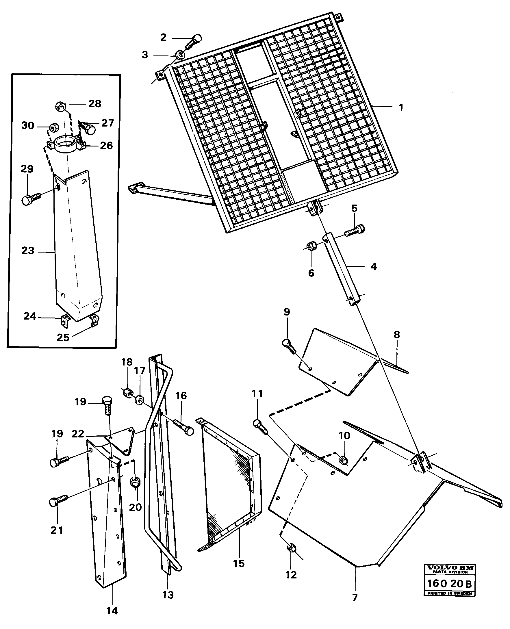 Схема запчастей Volvo 5350 5350 - 82022 Protective grid 