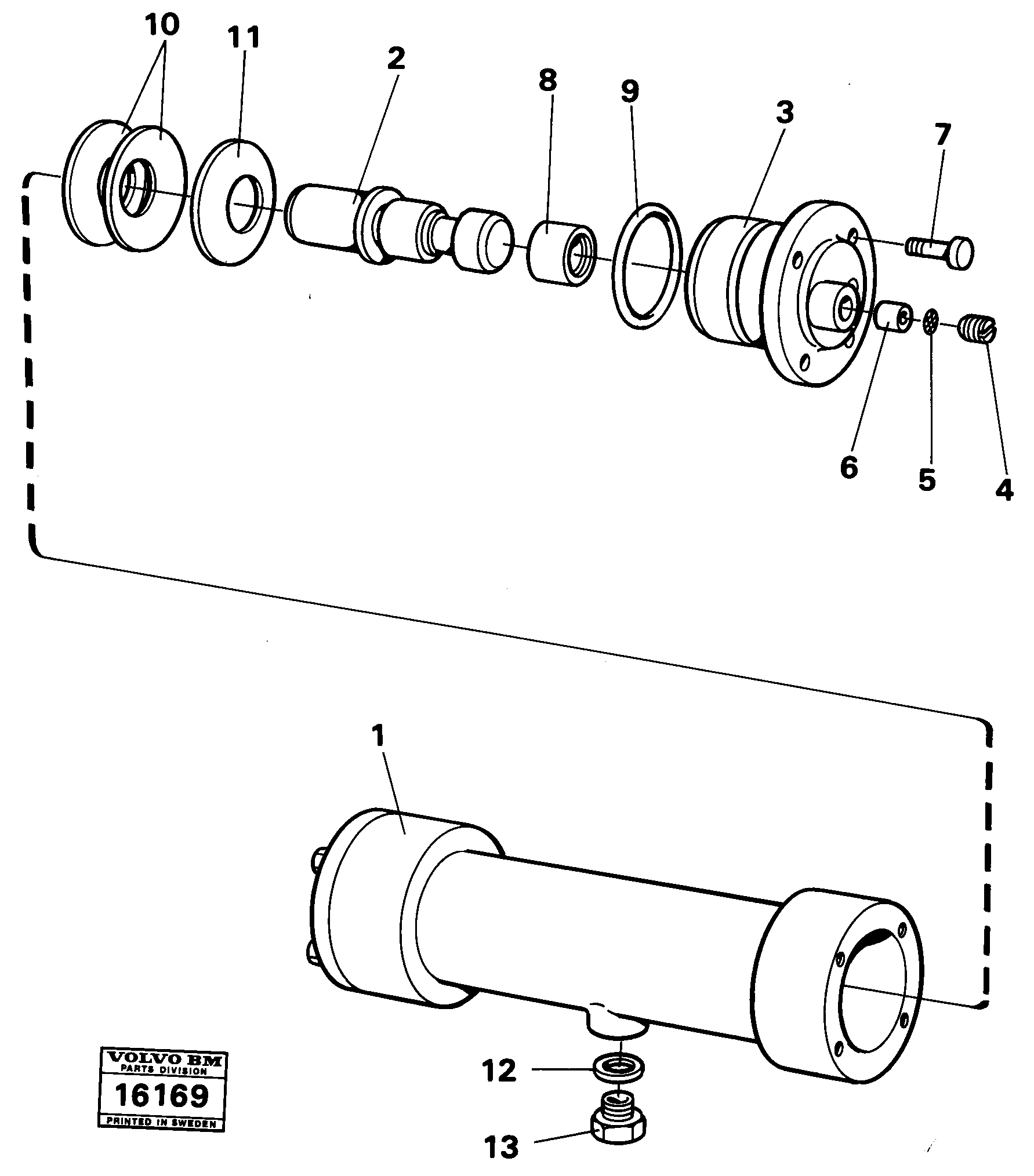Схема запчастей Volvo 5350 5350 - 2204 Damping cylinder tillv nr -1616 