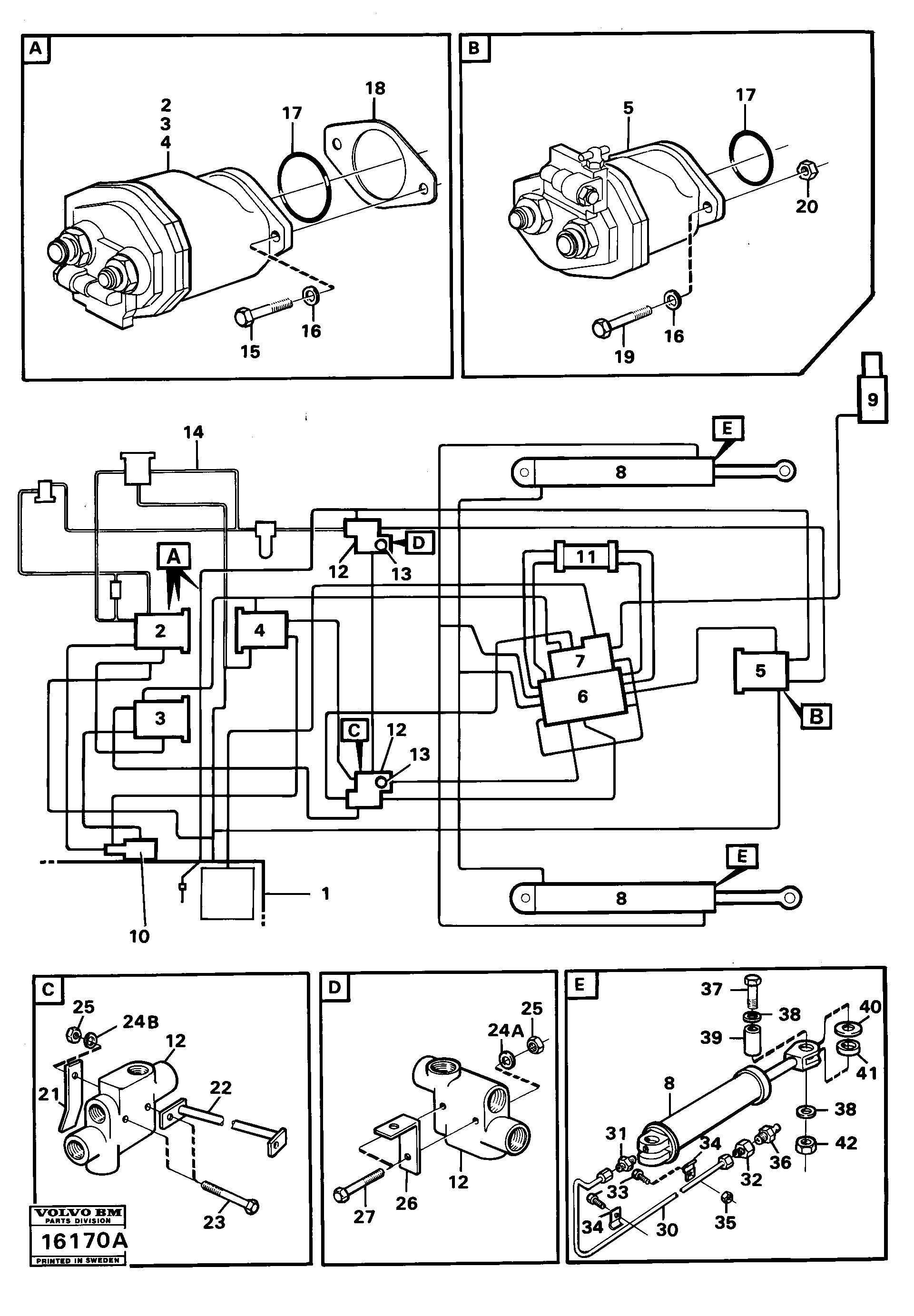 Схема запчастей Volvo 5350 5350 - 48653 Hydraulic system, components 