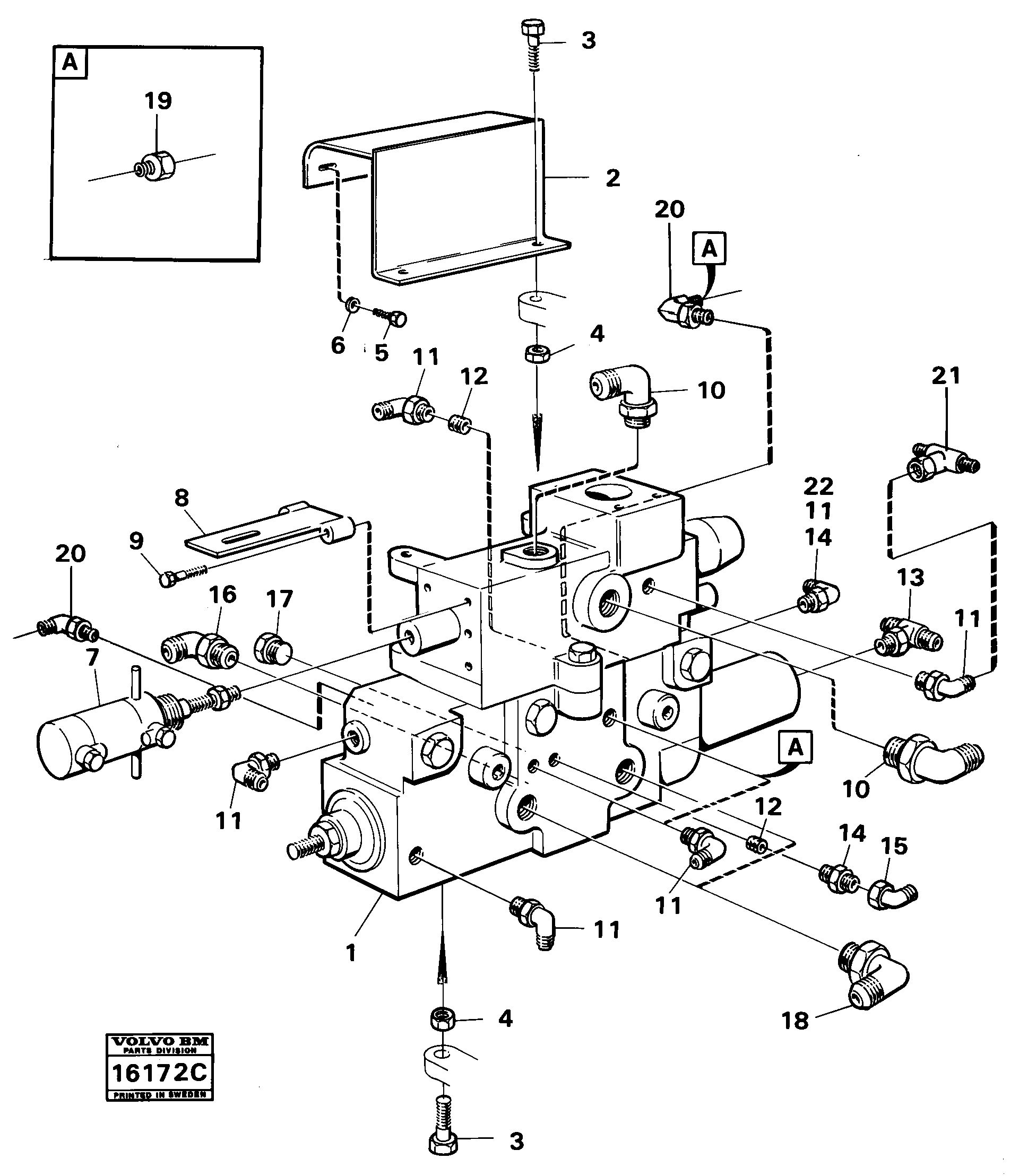 Схема запчастей Volvo 5350 5350 - 90620 Pilot and tipping valve, fitting Tillv Nr - 2123 