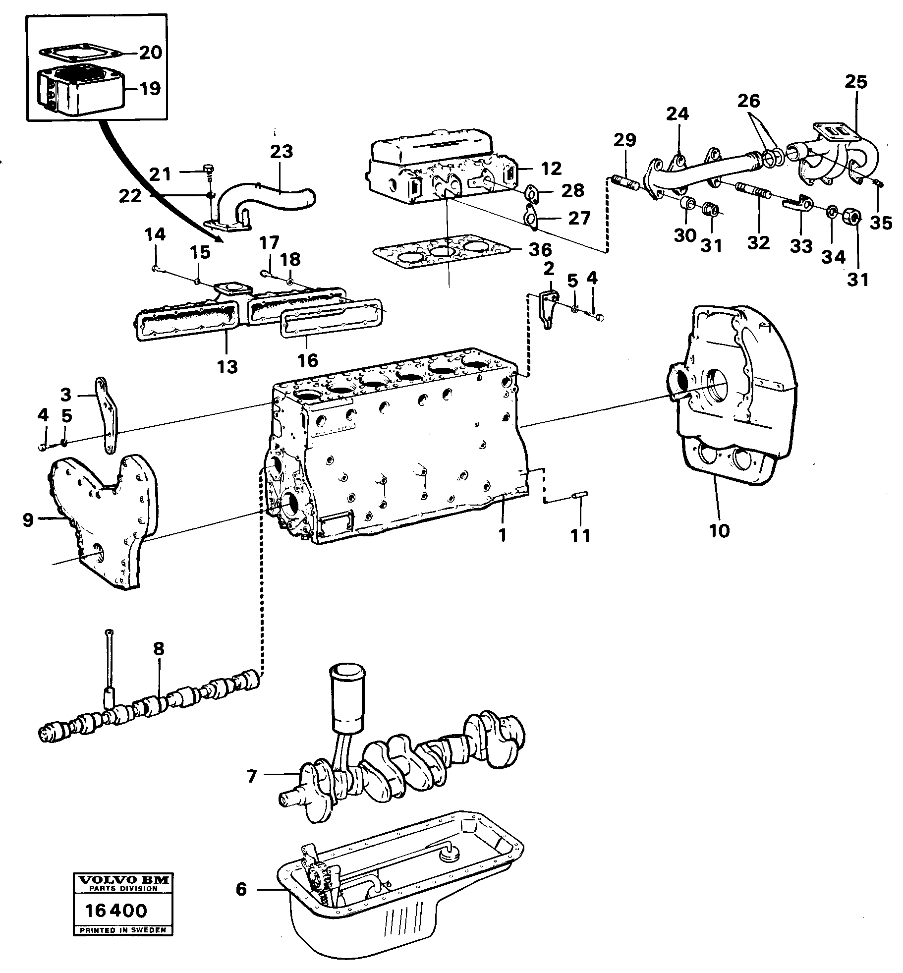Схема запчастей Volvo 5350 5350 - 100997 Engine with fitting parts 