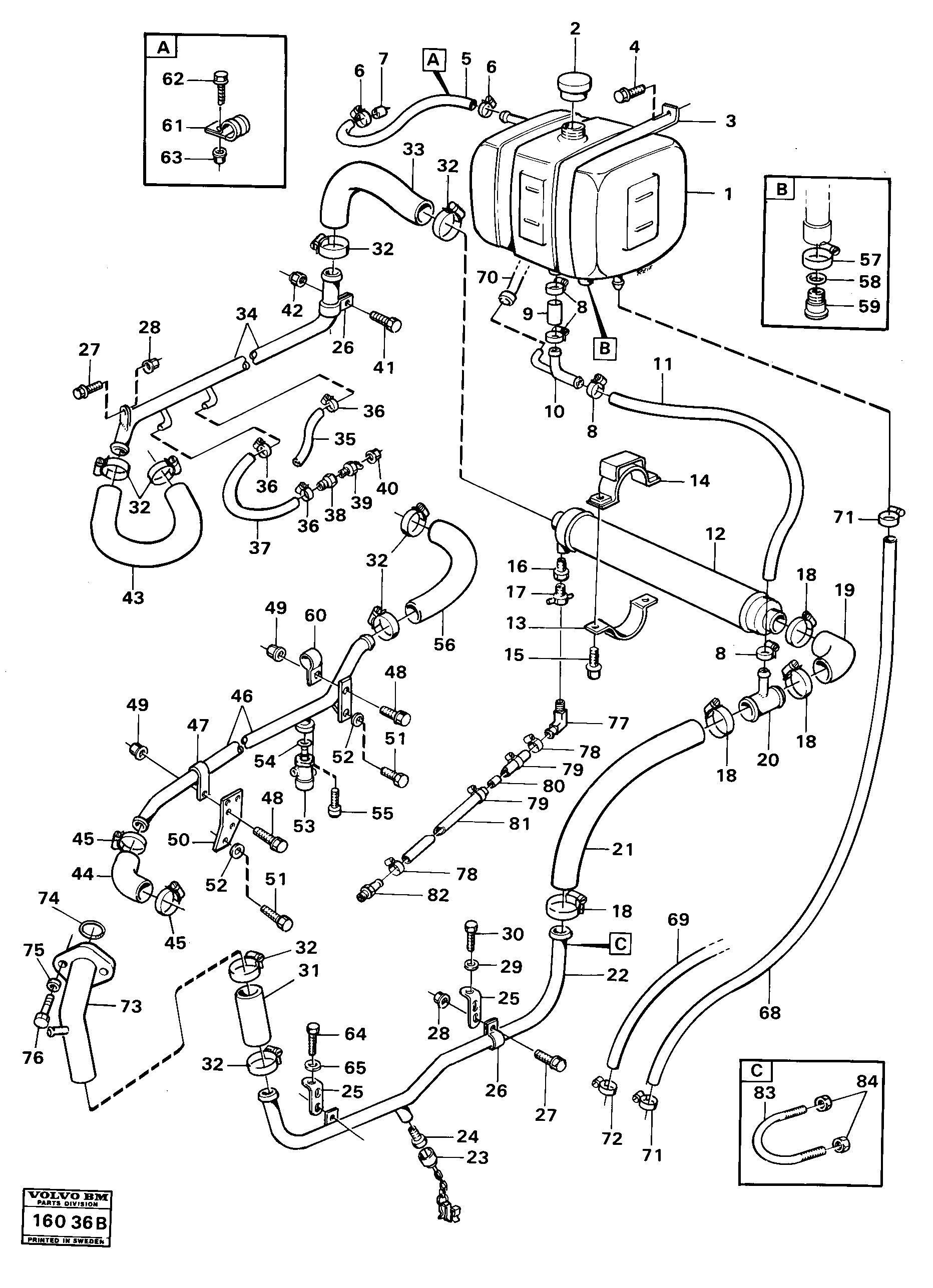 Схема запчастей Volvo 5350 5350 - 92205 Система охлаждения 