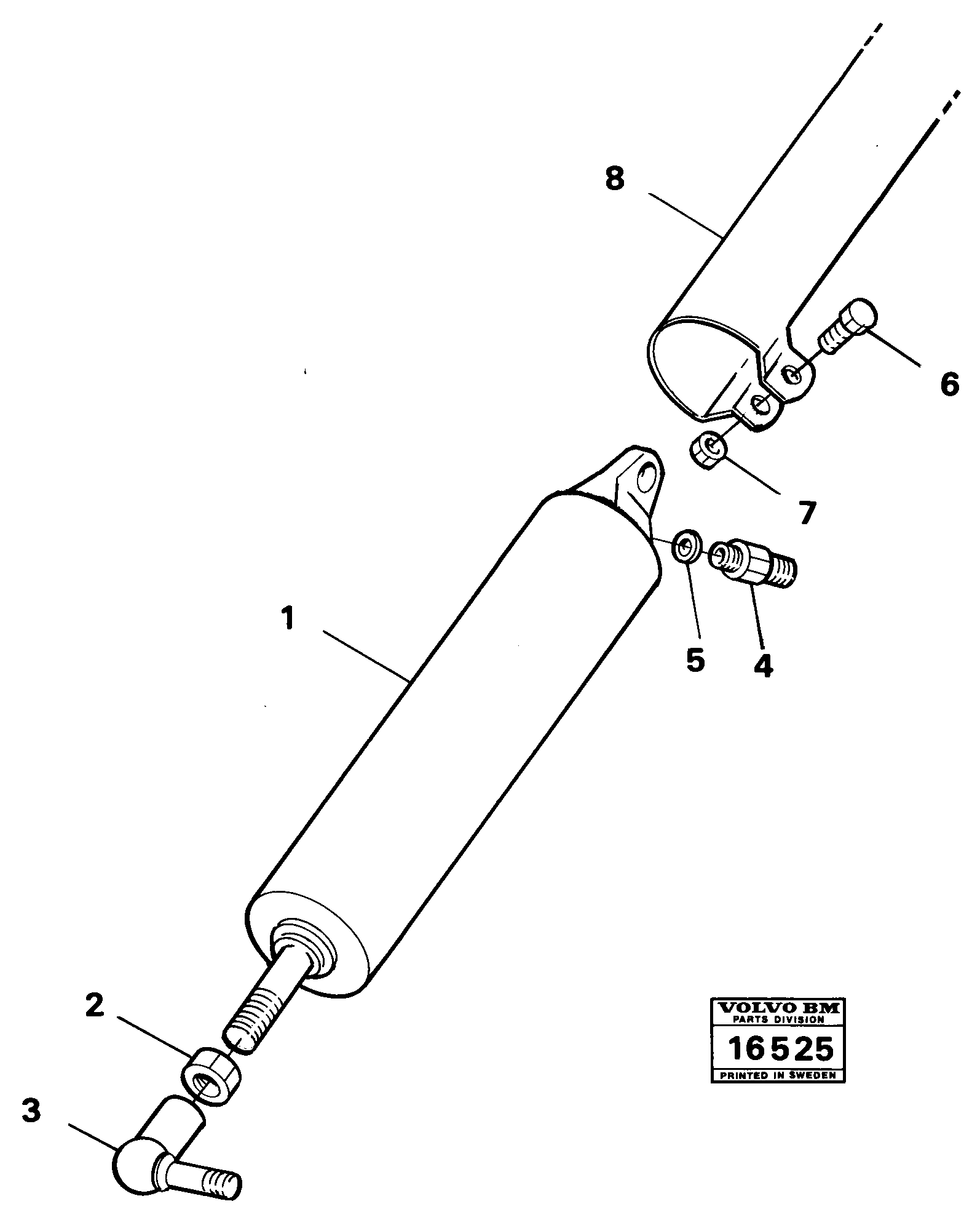 Схема запчастей Volvo 5350 5350 - 40103 Compressed-air cylinder 98698 Tillv Nr -1100 