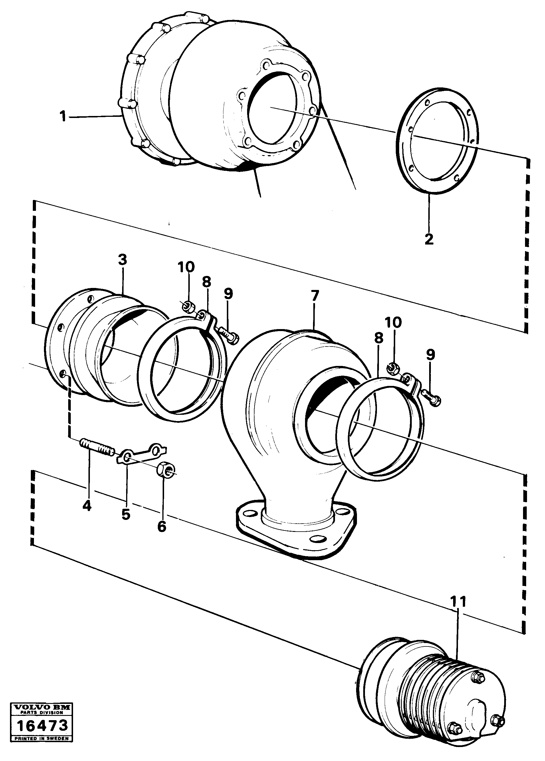 Схема запчастей Volvo 5350 5350 - 4690 Exhaust pressure regulator with Fitting Parts 