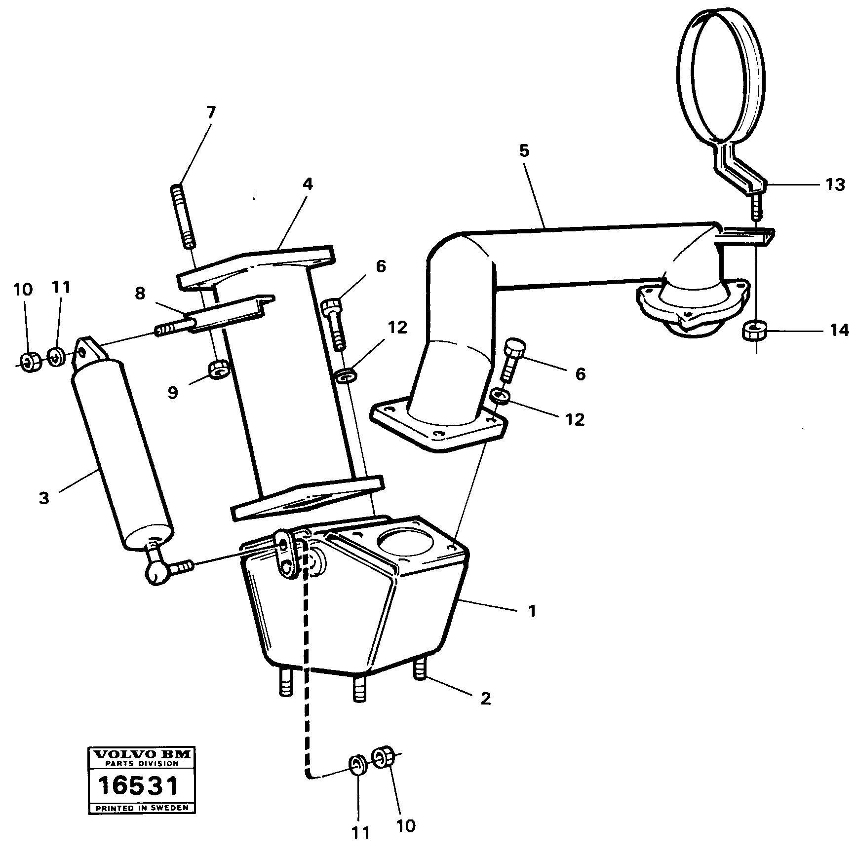 Схема запчастей Volvo 5350 5350 - 89988 Waste-gas heated body, valve 98698 Tillv Nr -1100 