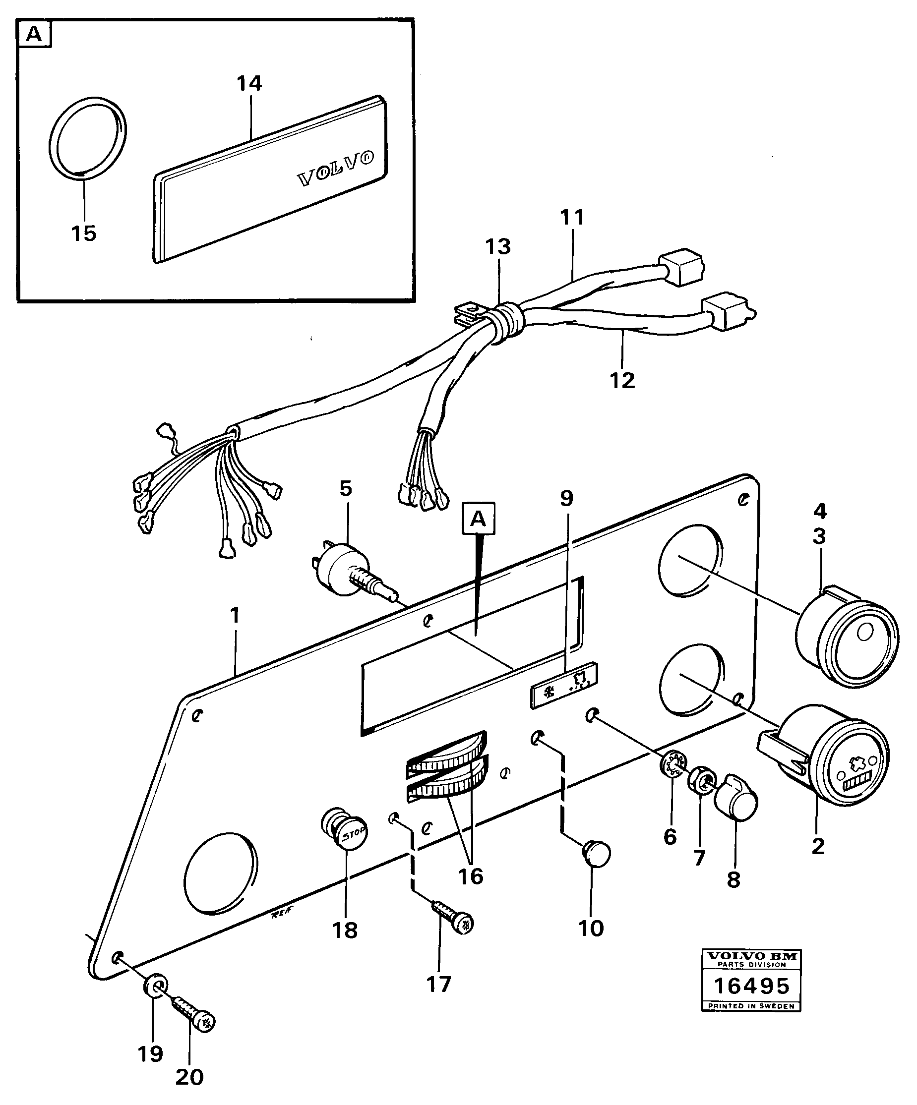 Схема запчастей Volvo 5350 5350 - 101123 Instrumentpanel, left 