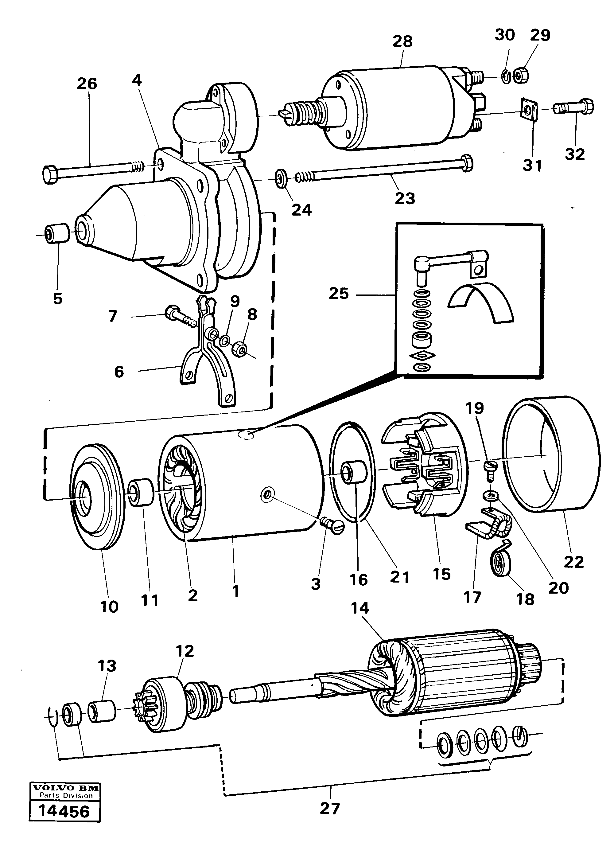 Схема запчастей Volvo 5350 5350 - 2067 Starter motor 