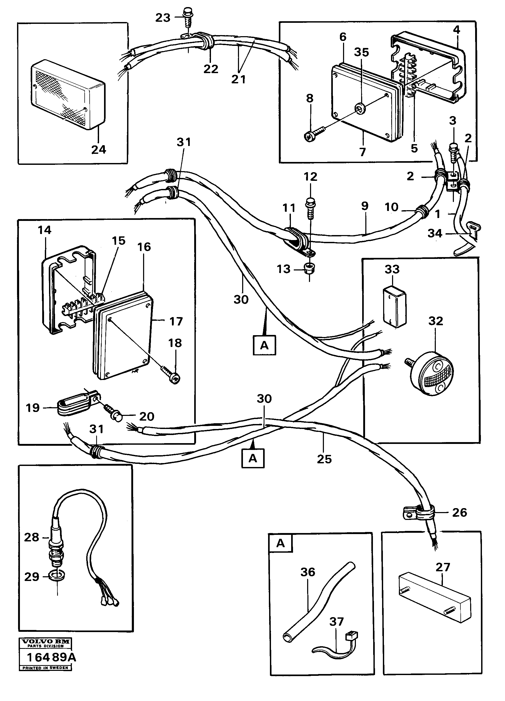 Схема запчастей Volvo 5350 5350 - 40105 Electrical system, trailer S/N -1616 