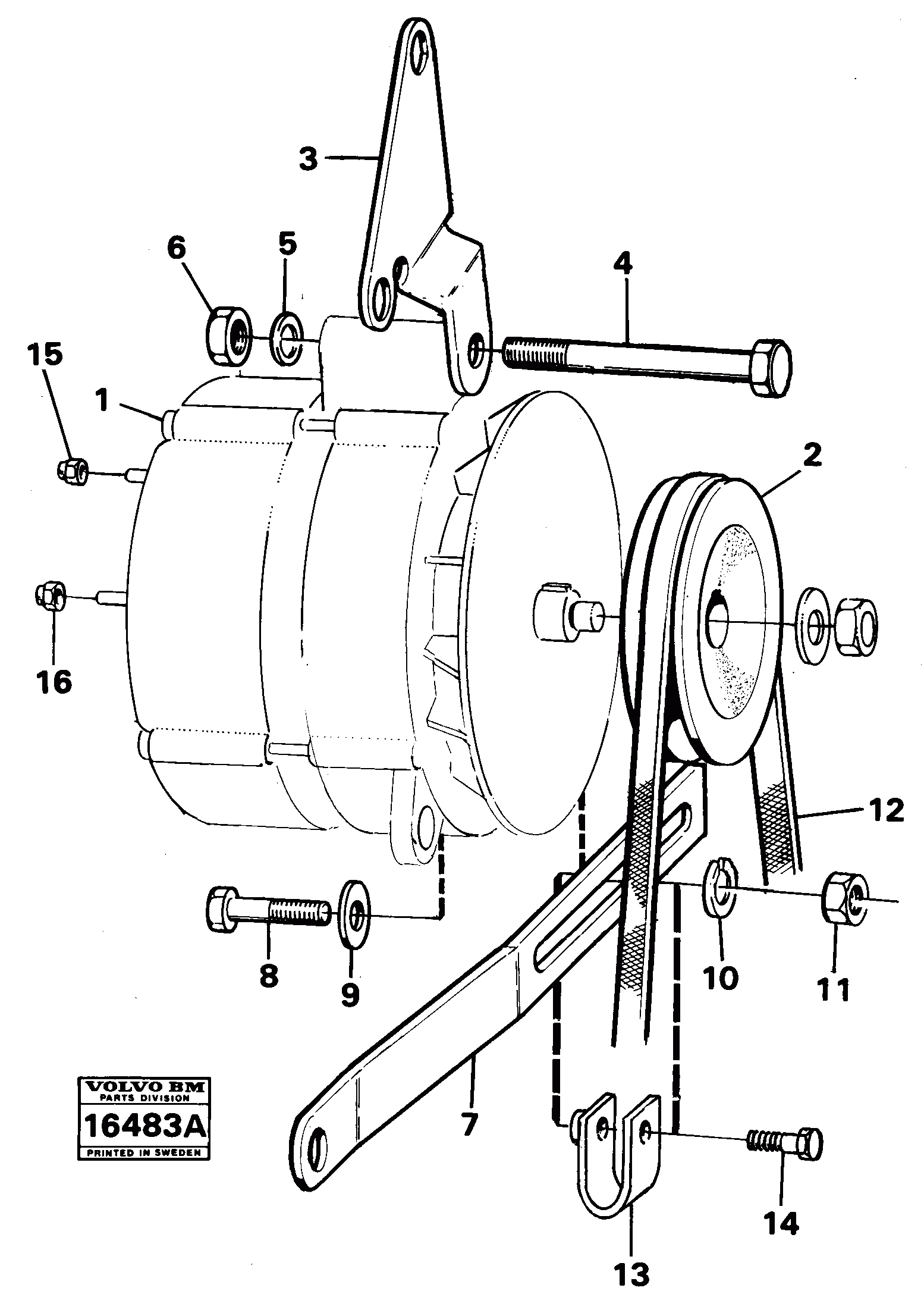 Схема запчастей Volvo 5350 5350 - 4691 Alternator with assembling details 