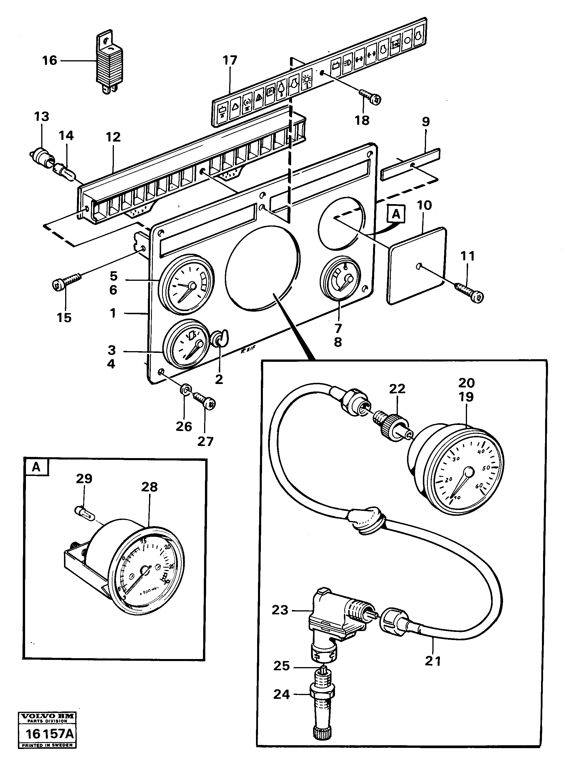 Схема запчастей Volvo 5350 5350 - 4695 Instrument panel, middle 