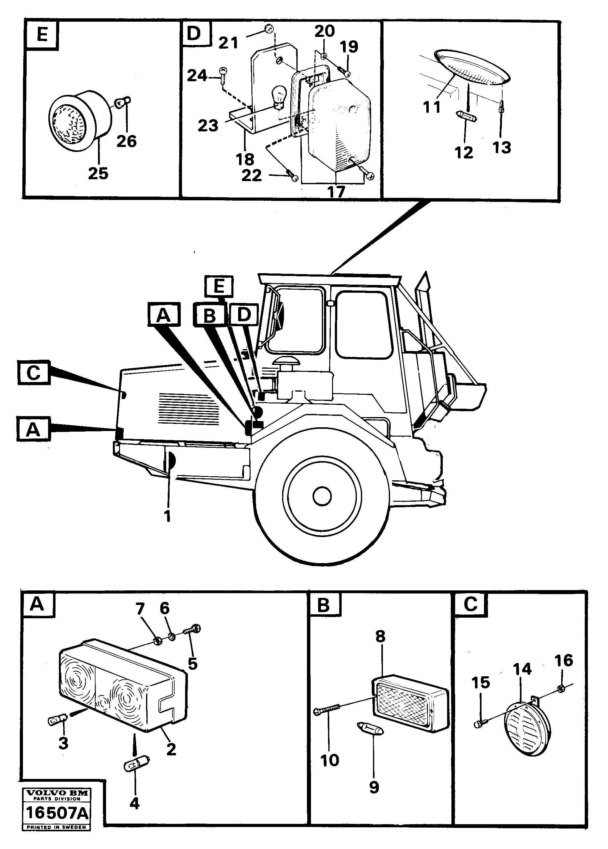 Схема запчастей Volvo 5350 5350 - 80301 Lighting,tractor 