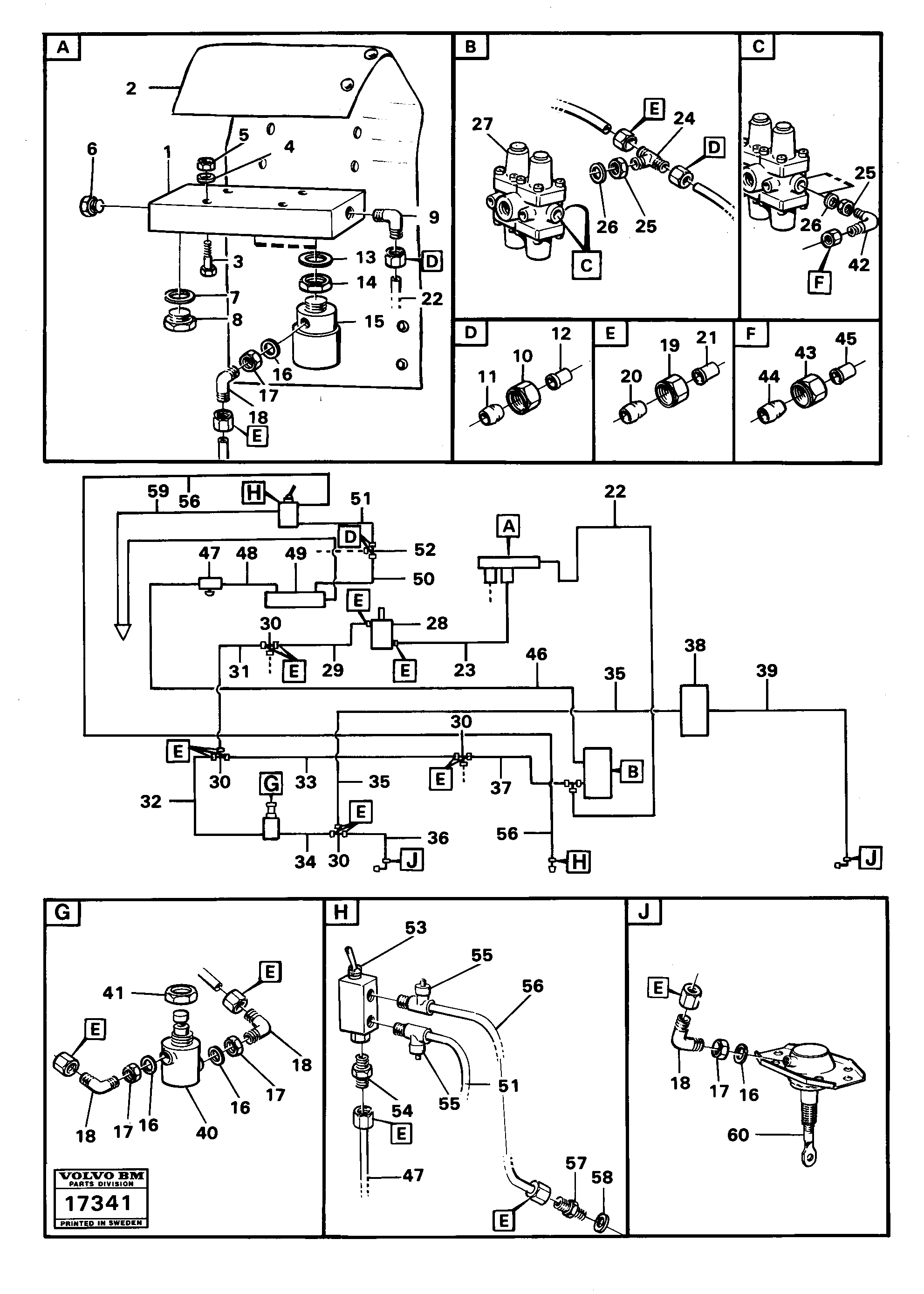 Схема запчастей Volvo 5350 5350 - 88772 Comp.air controls tillv nr 1800- 