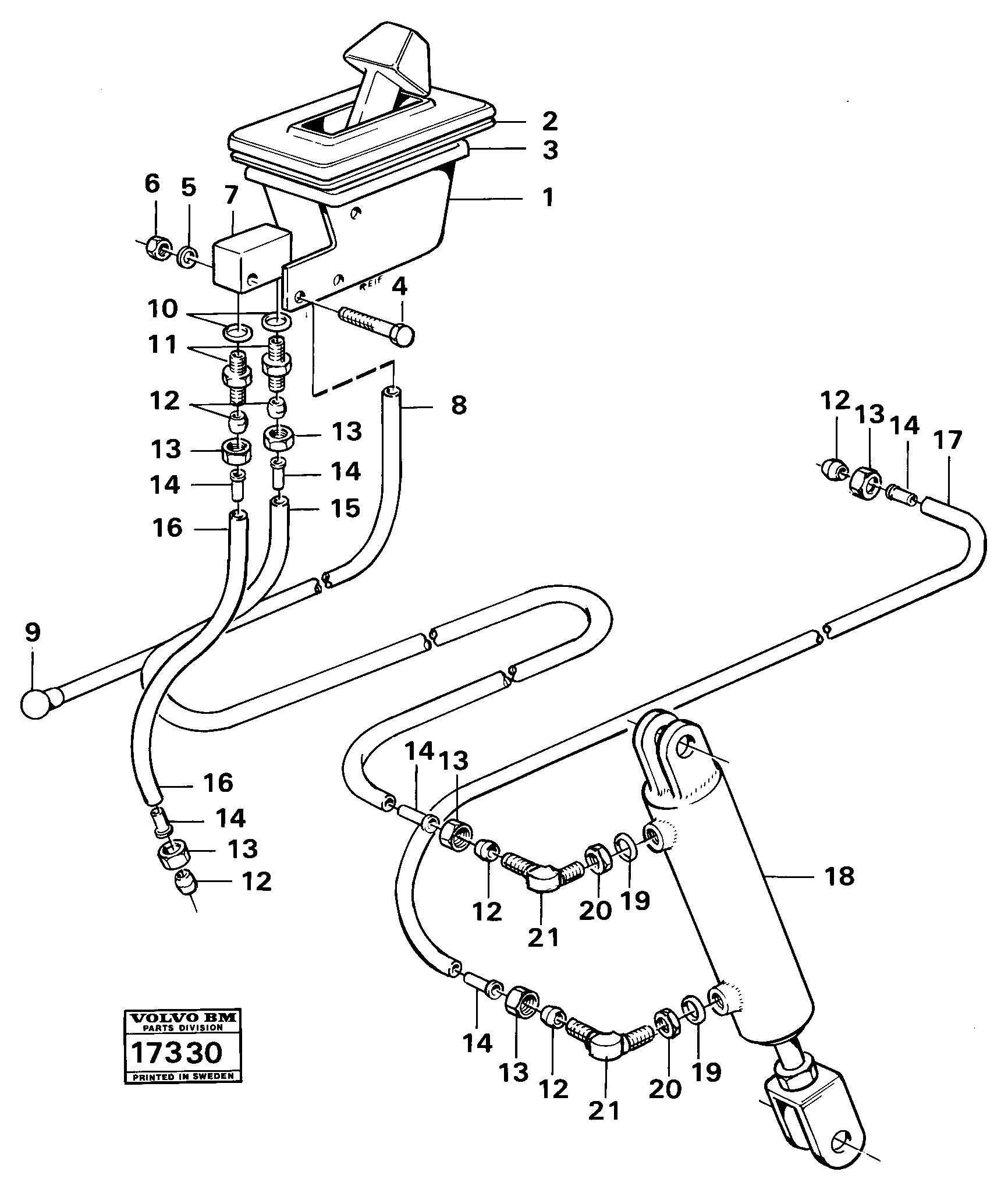 Схема запчастей Volvo 5350 5350 - 14288 Control for high and low gear Tillv Nr 1800 - 