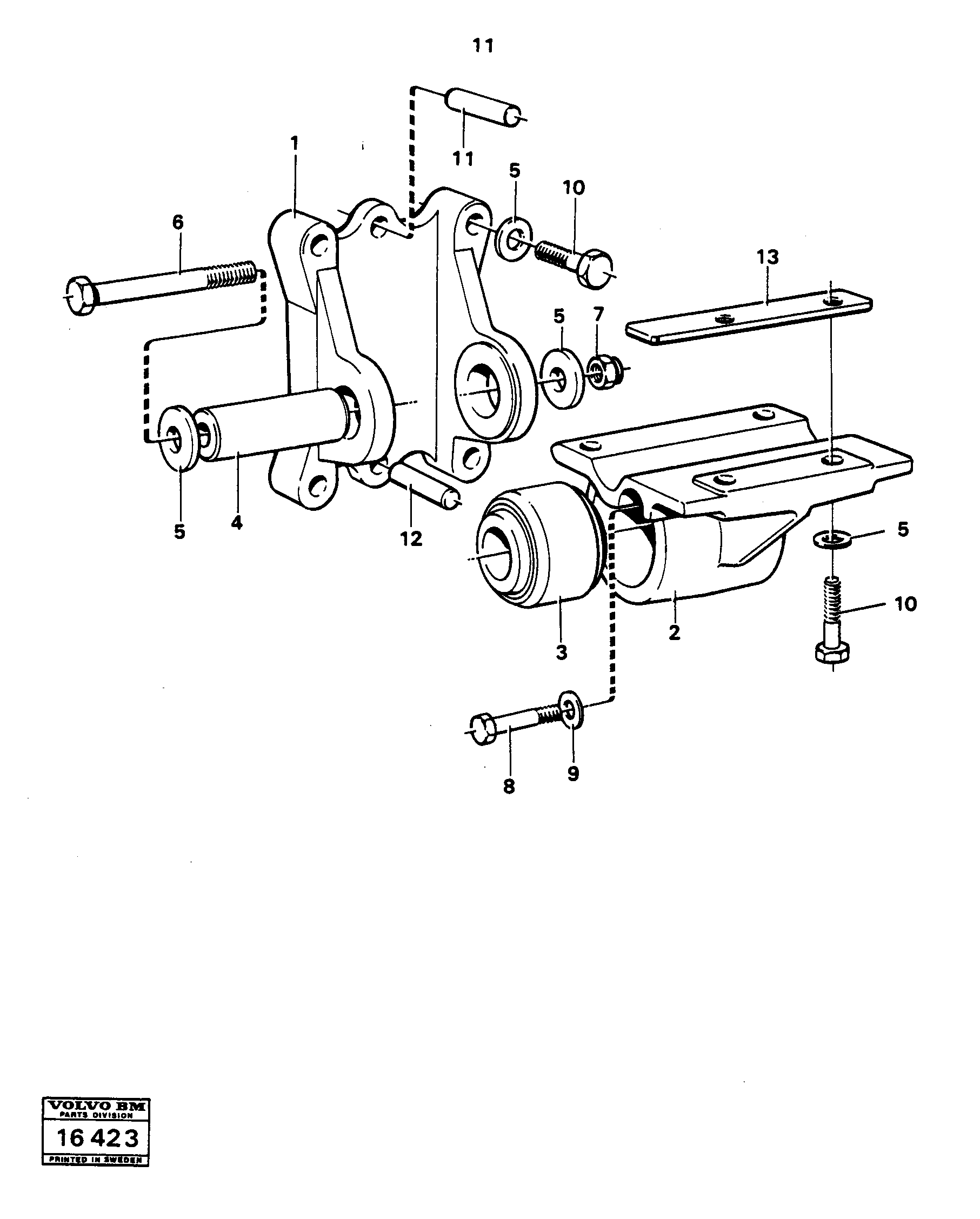 Схема запчастей Volvo 5350 5350 - 2095 Drop box,fitting 