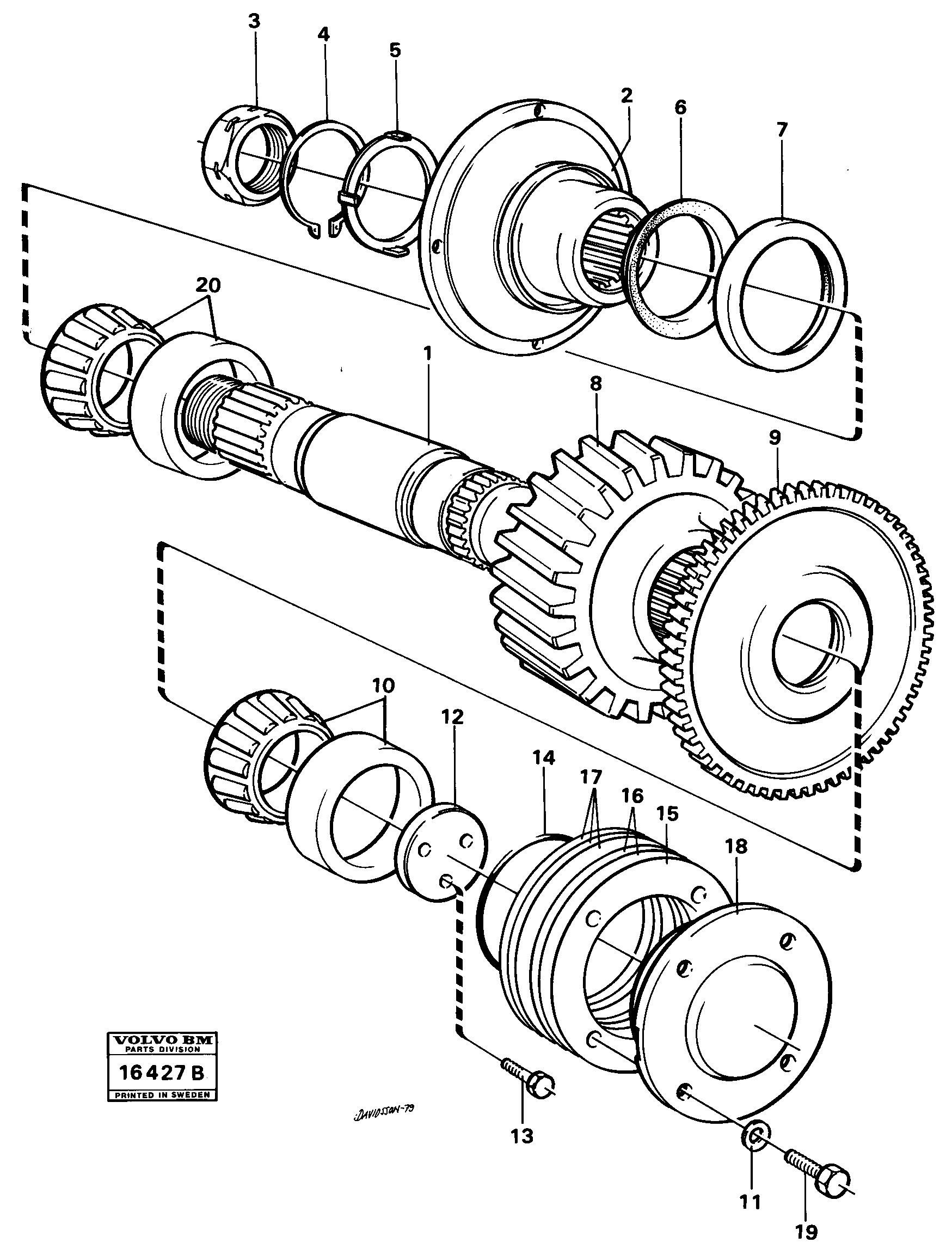 Схема запчастей Volvo 5350 5350 - 25349 Upper shaft tillv nr -1616 