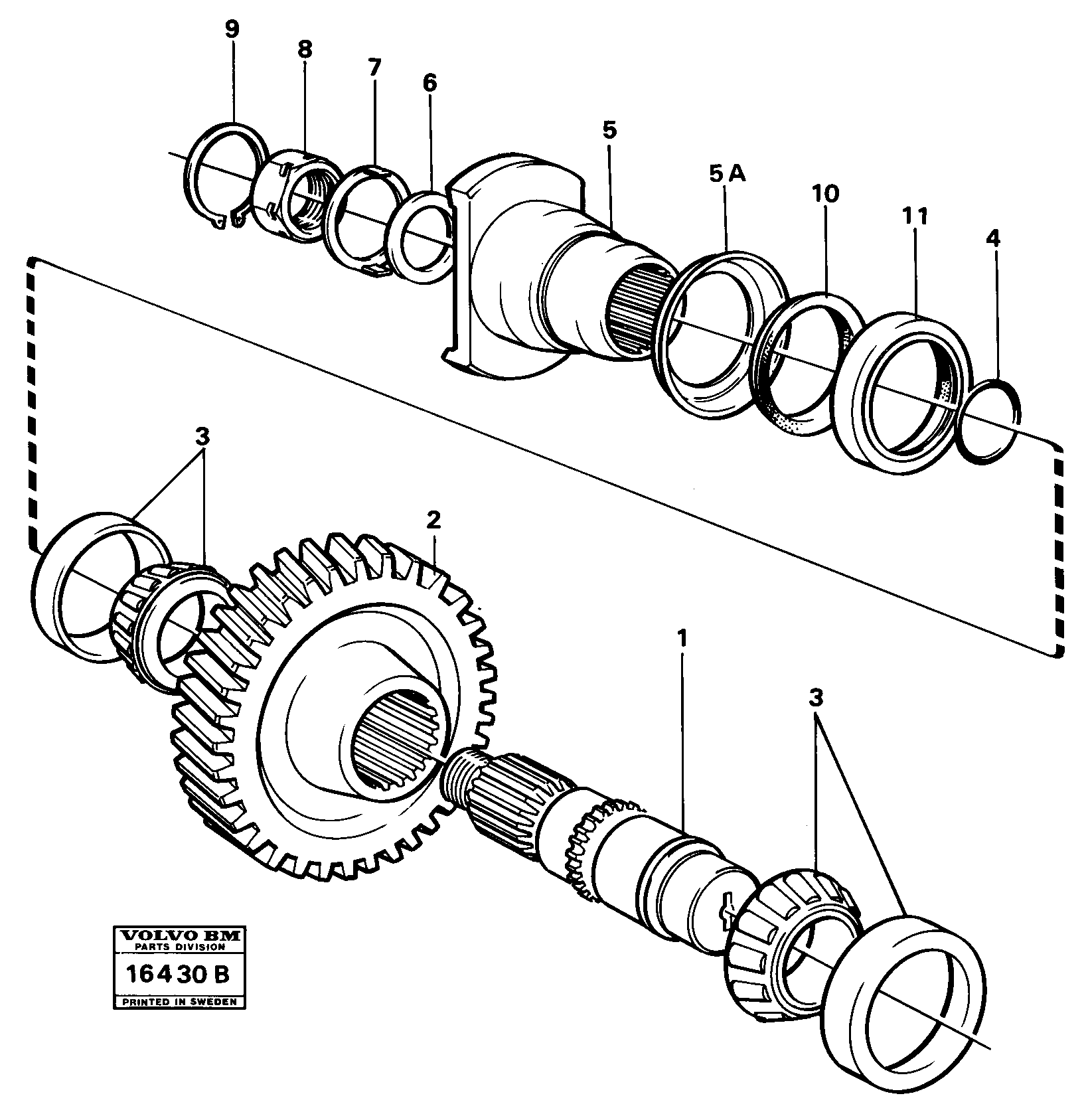 Схема запчастей Volvo 5350 5350 - 25356 Lower shaft 