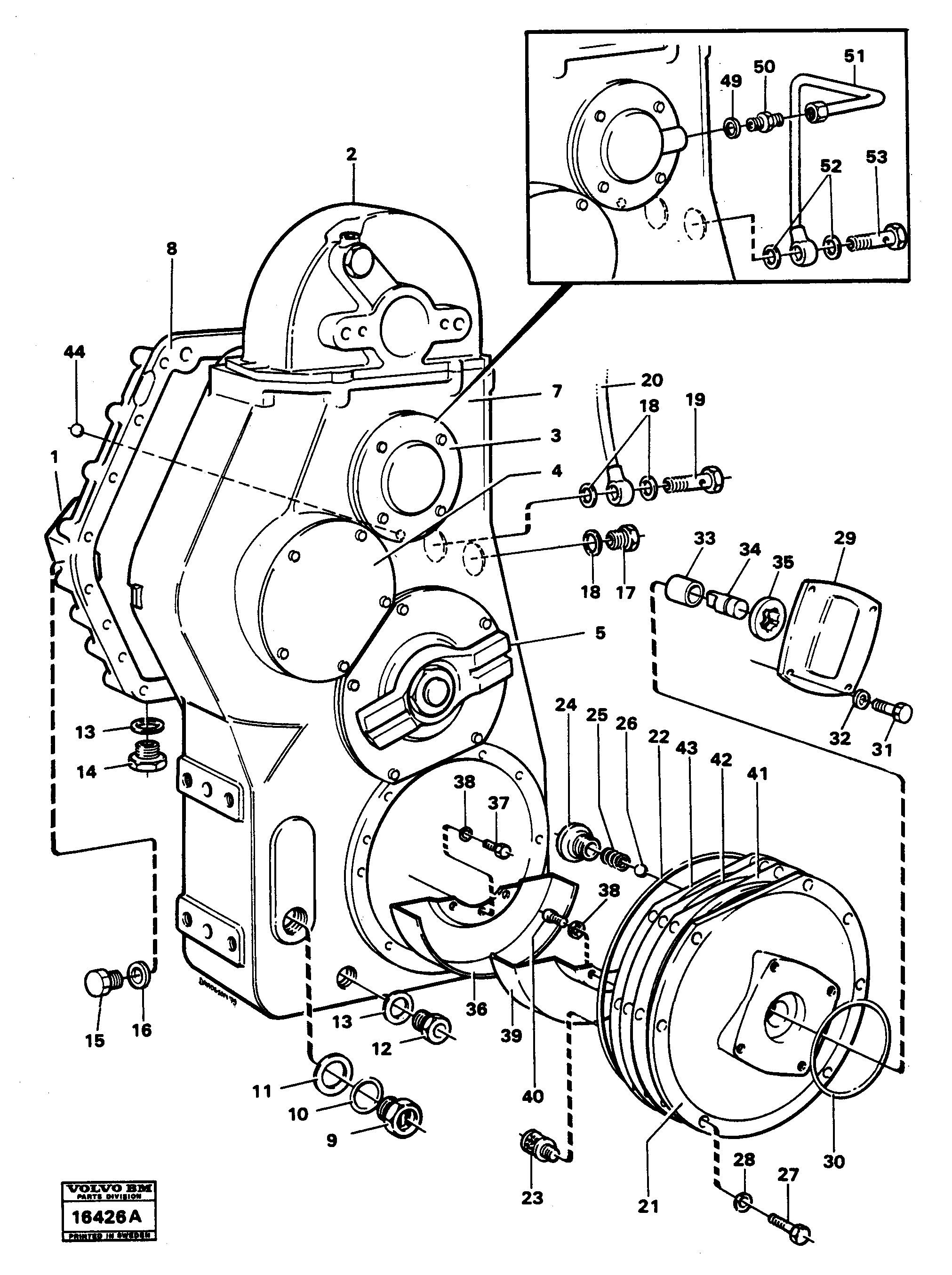 Схема запчастей Volvo 5350 5350 - 32134 Transfer gear box 