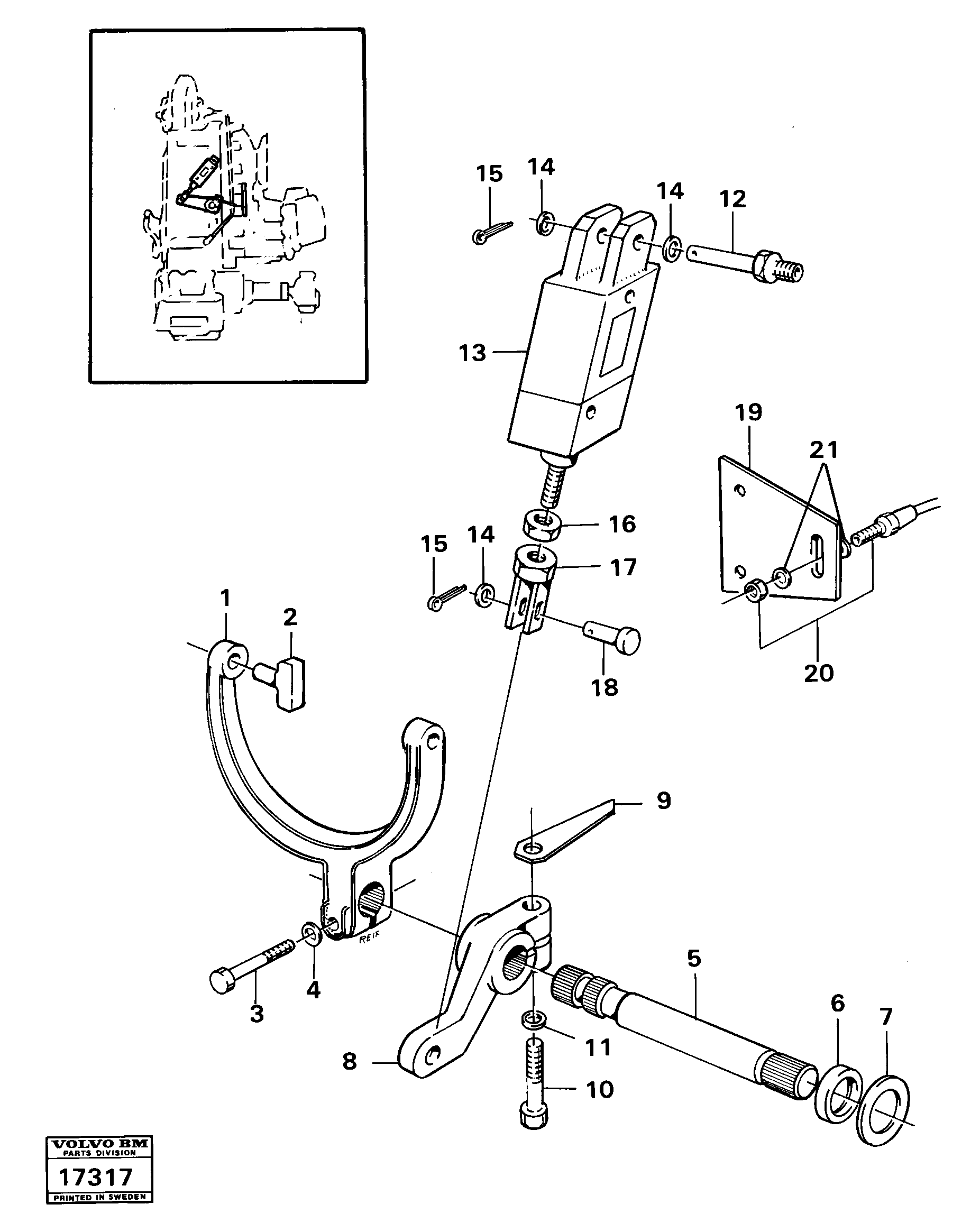 Схема запчастей Volvo 5350 5350 - 32135 Control for high and low gear Tillv Nr 1800 - 