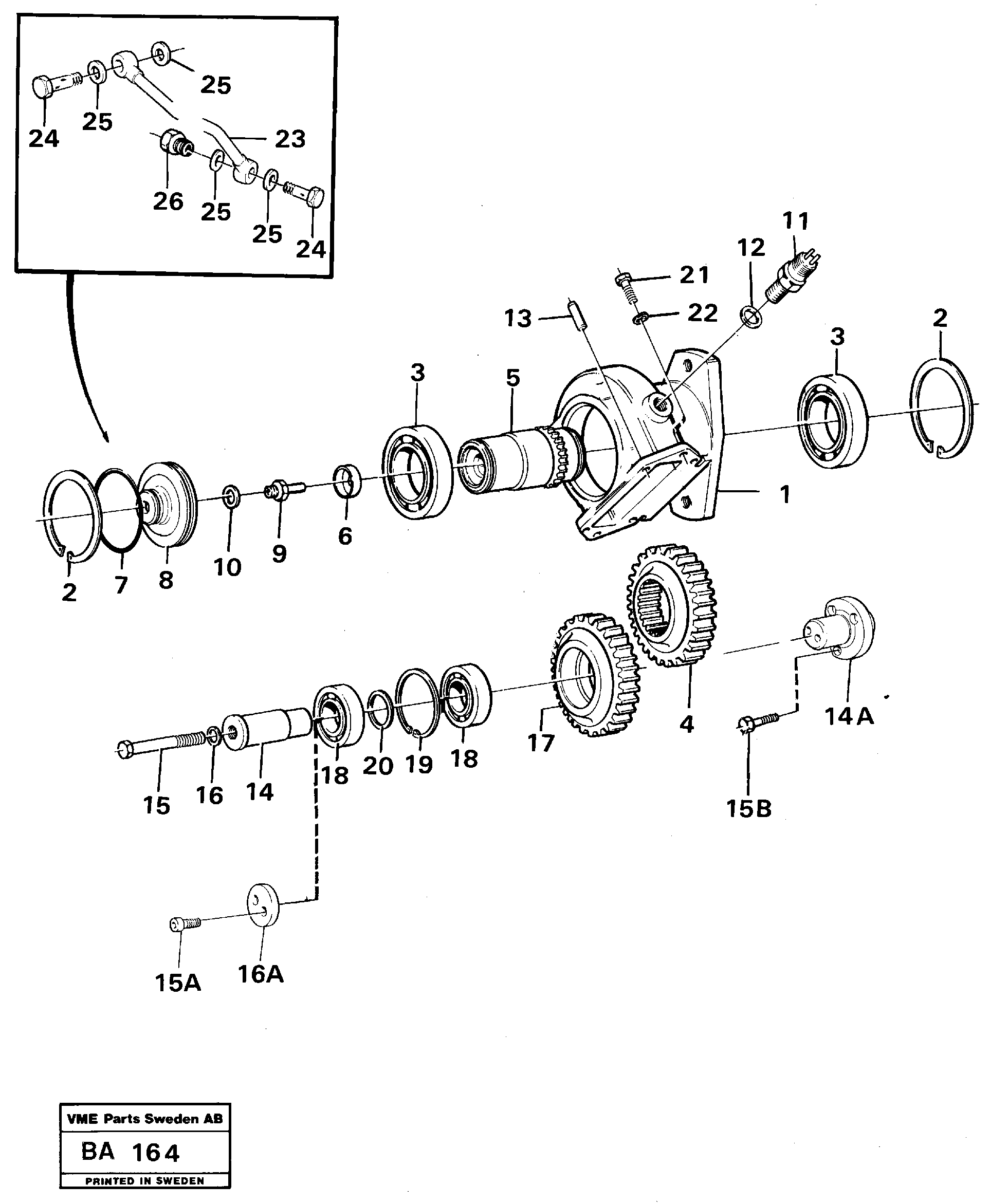 Схема запчастей Volvo A20 VOLVO BM A20 - 16363 Pump drive 