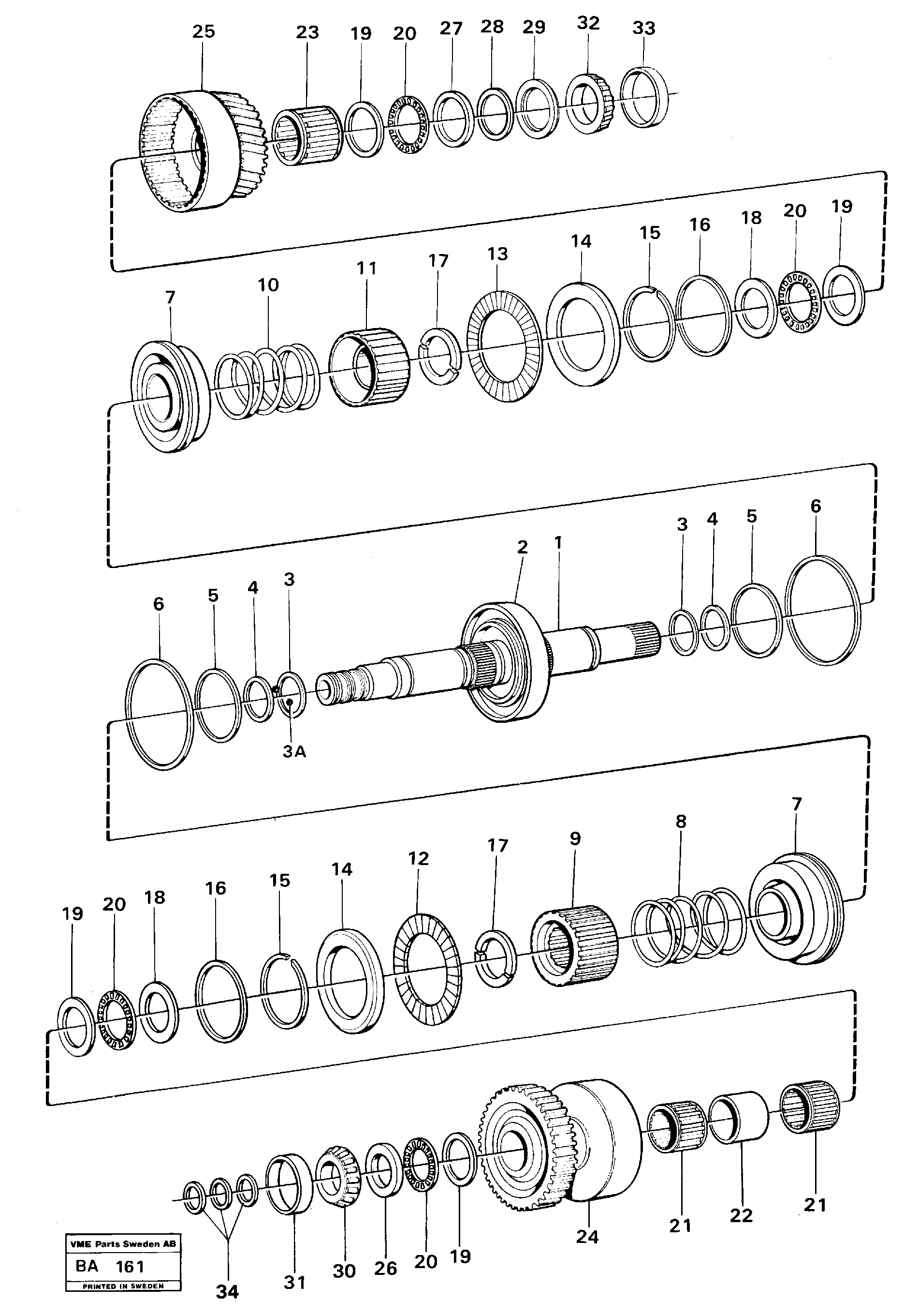 Схема запчастей Volvo A20 VOLVO BM A20 - 20150 Clutches 1:st and 2:nd speeds 