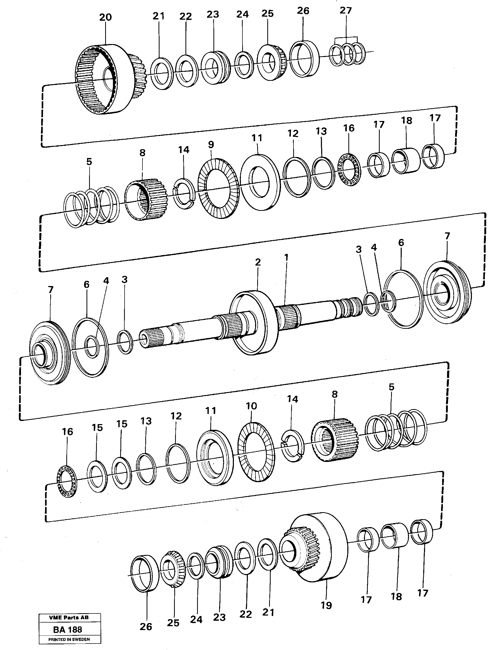 Схема запчастей Volvo A20 VOLVO BM A20 - 40237 Clutches forward and reverse 
