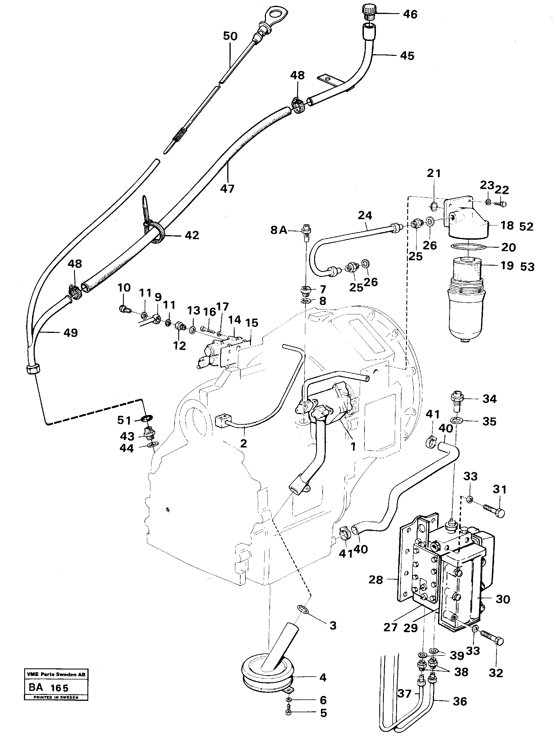 Схема запчастей Volvo A20 VOLVO BM A20 - 78117 Hydraulic lines, valves and filter 