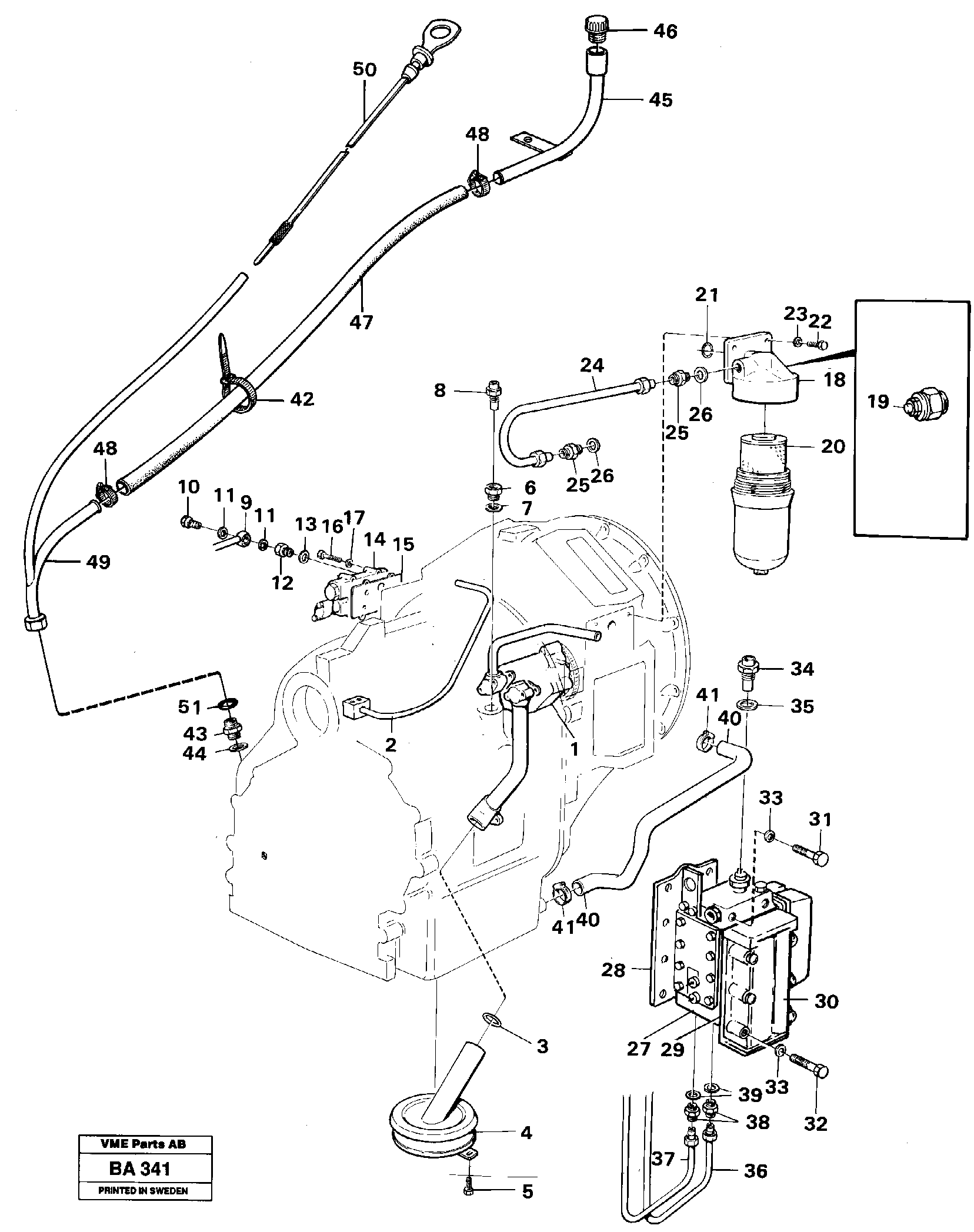 Схема запчастей Volvo A20 VOLVO BM A20 - 83848 Hydraulic lines, valves and filter 
