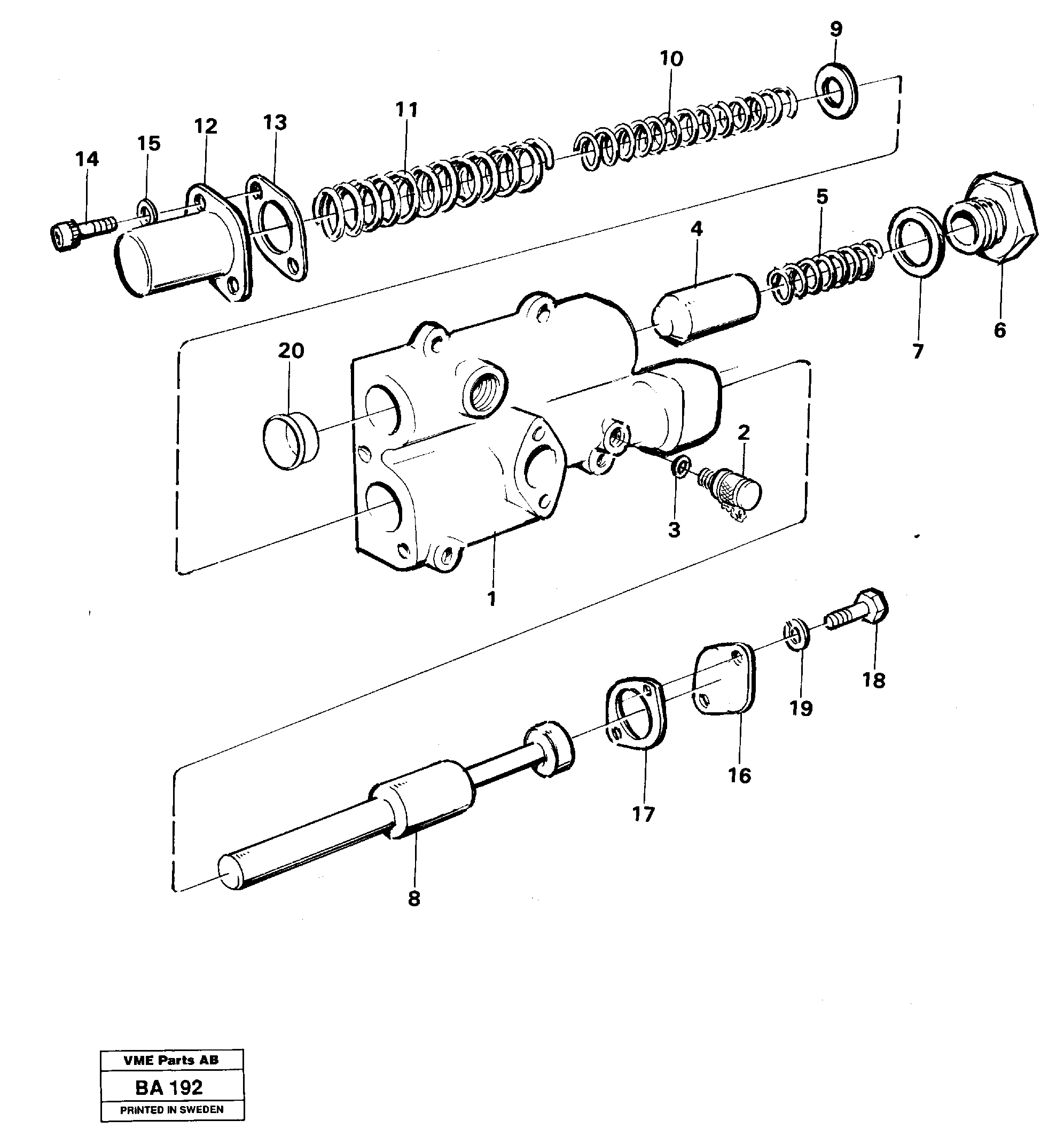Схема запчастей Volvo A20 VOLVO BM A20 - 92633 Valves 