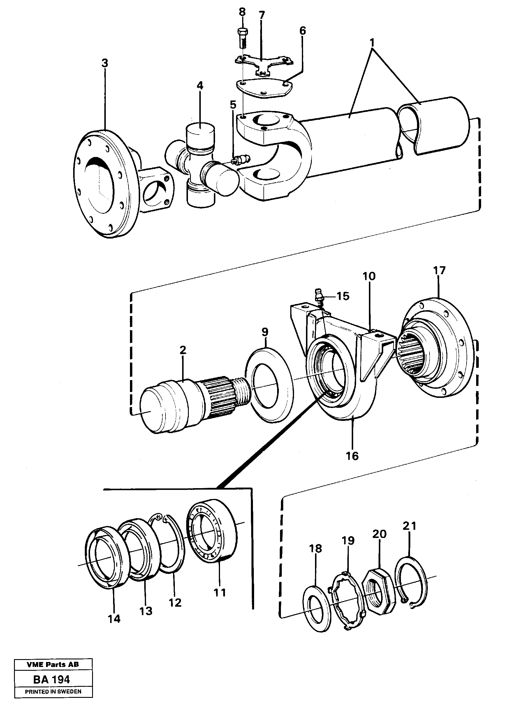 Схема запчастей Volvo A20 VOLVO BM A20 - 15855 Вал карданный 