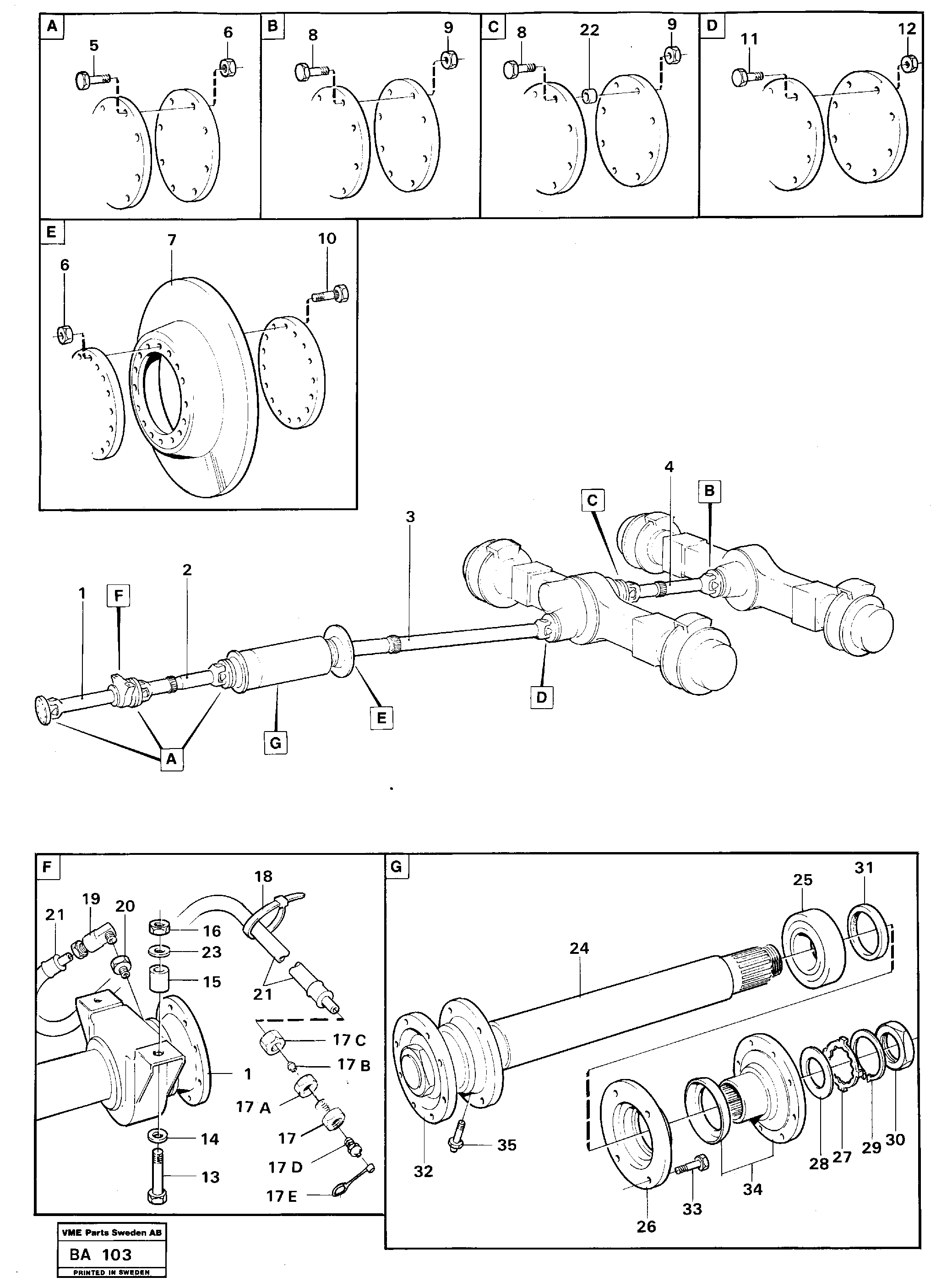 Схема запчастей Volvo A20 VOLVO BM A20 - 5252 Вал карданный 