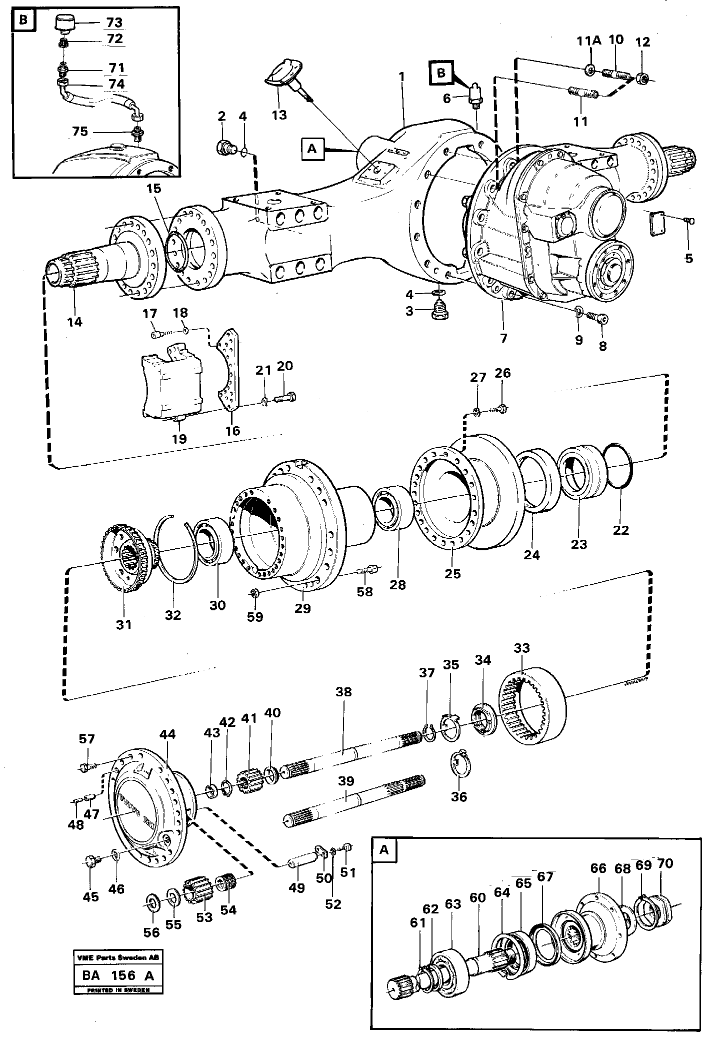 Схема запчастей Volvo A20 VOLVO BM A20 - 106300 Planet shaft 