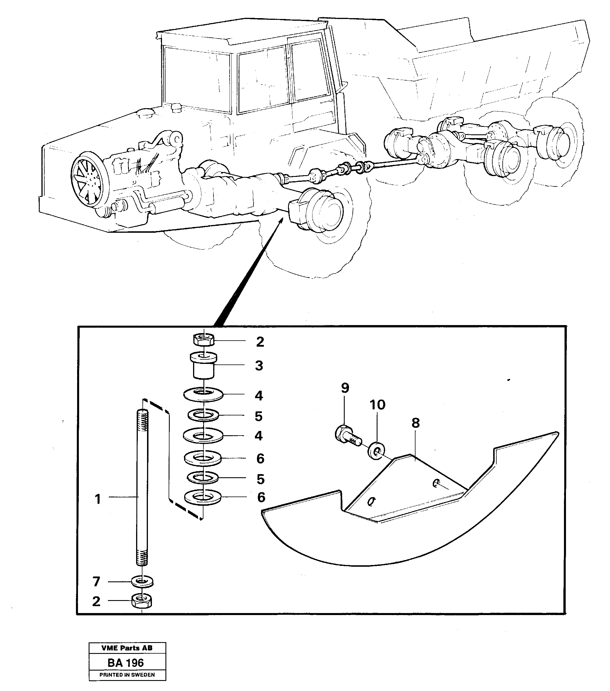 Схема запчастей Volvo A20 VOLVO BM A20 - 15856 Axle suspension 