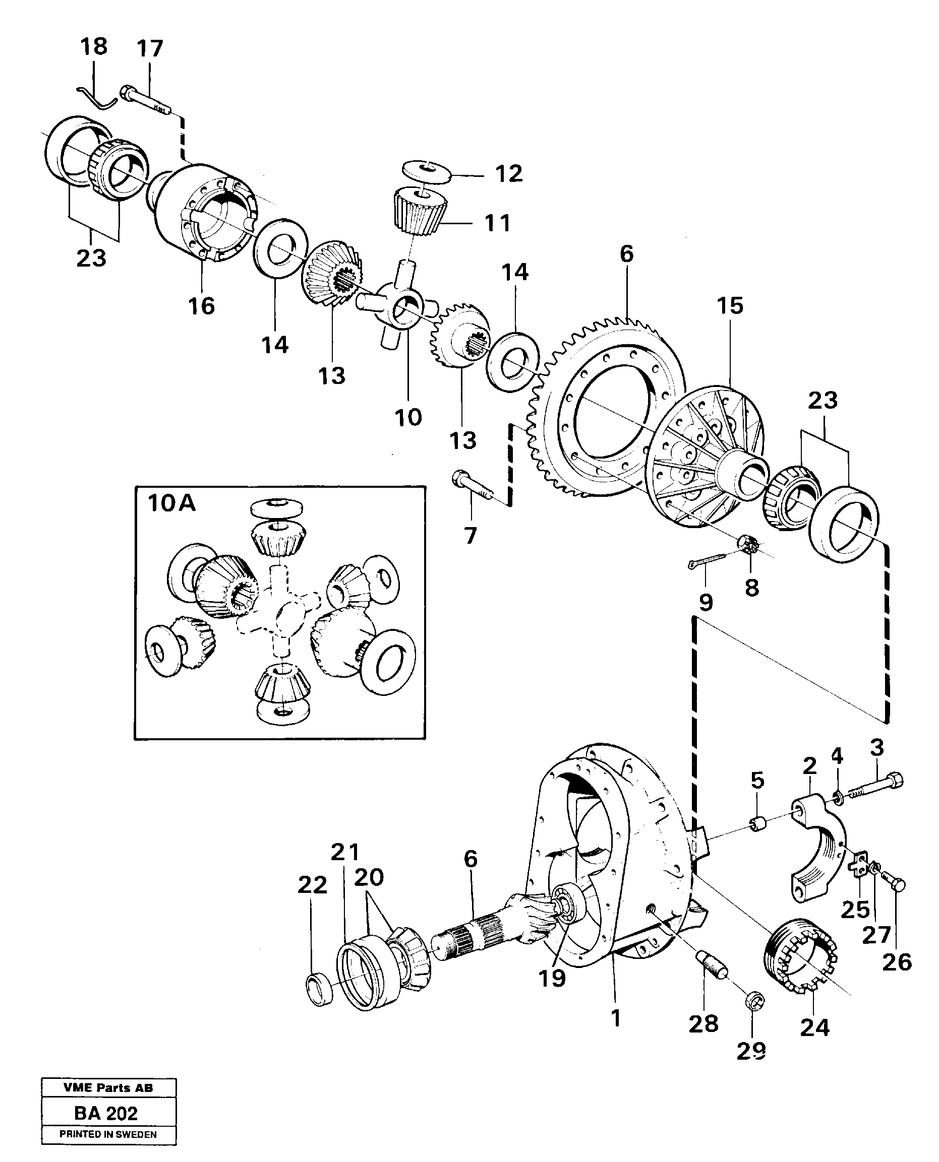 Схема запчастей Volvo A20 VOLVO BM A20 - 17939 Главная передача 